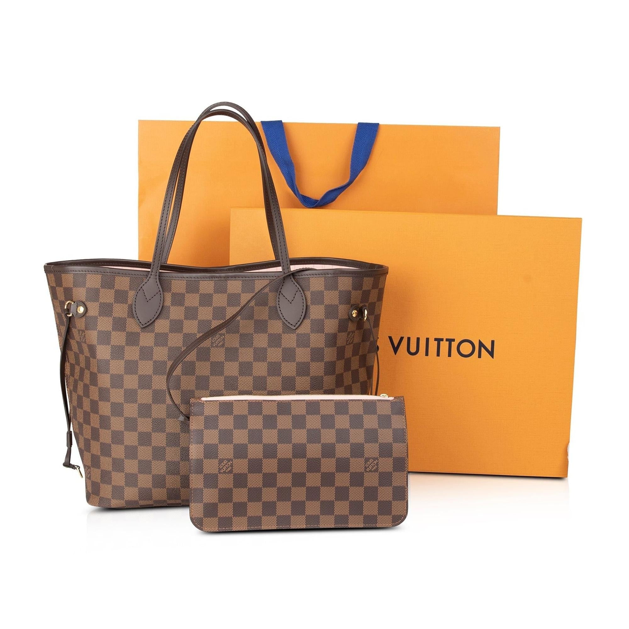 Louis Vuitton 2021 Damier Ebene Neverfull MM w/ Pouch w/ Box & Receipt