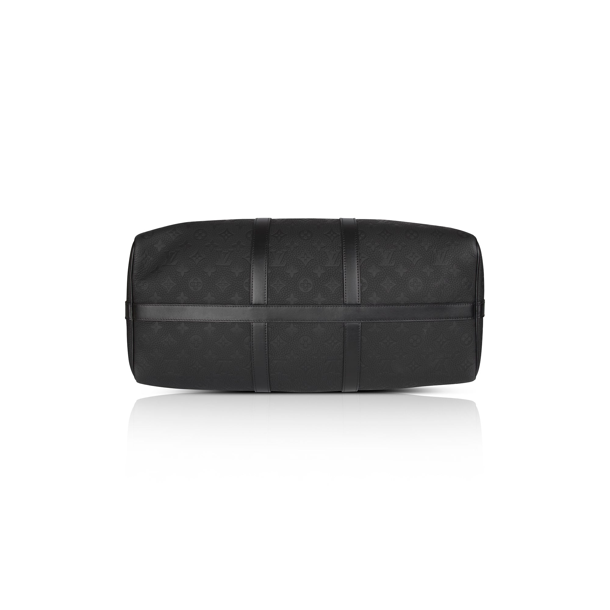 Louis Vuitton 2022 Black Taurillon Monogram Leather Keepall Bandouliere 50