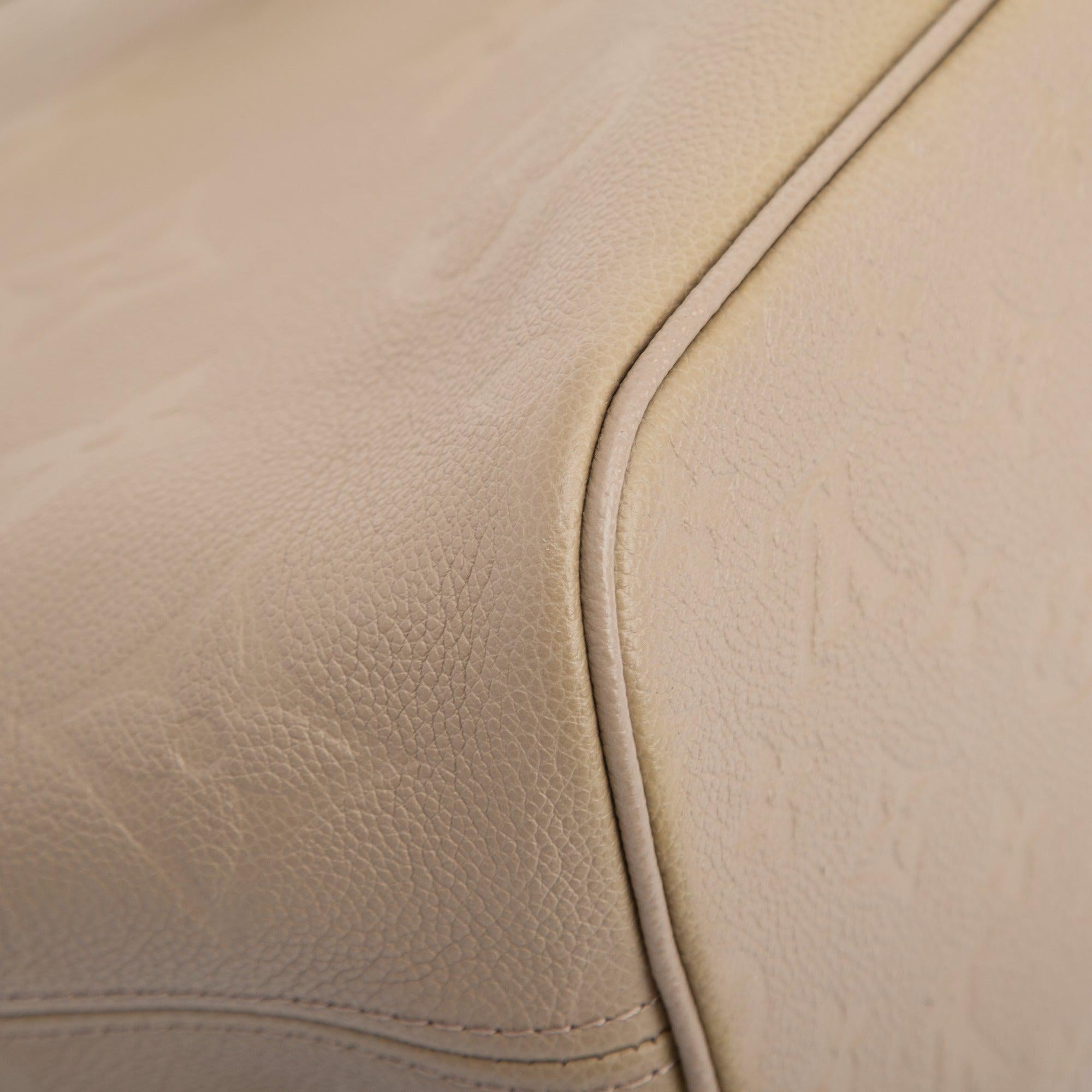 Louis Vuitton 2022 Turtledove Empreinte Leather Neverfull MM w/ Pouch