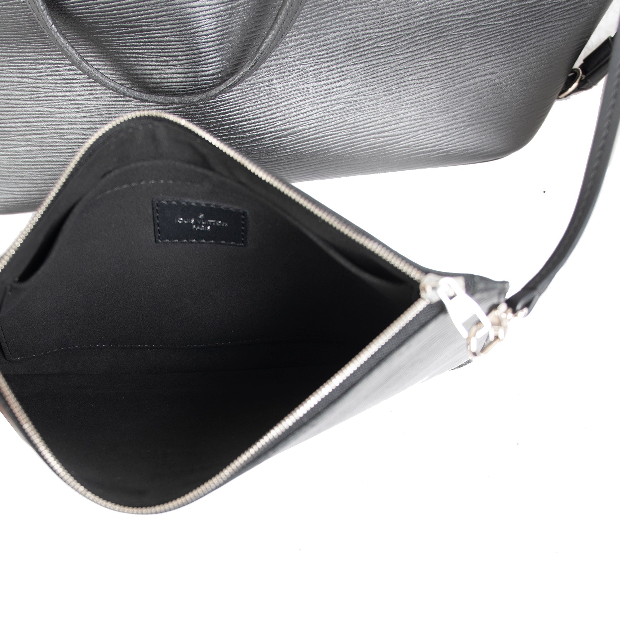 Louis Vuitton Black Epi Neverfull MM w/ Pouch