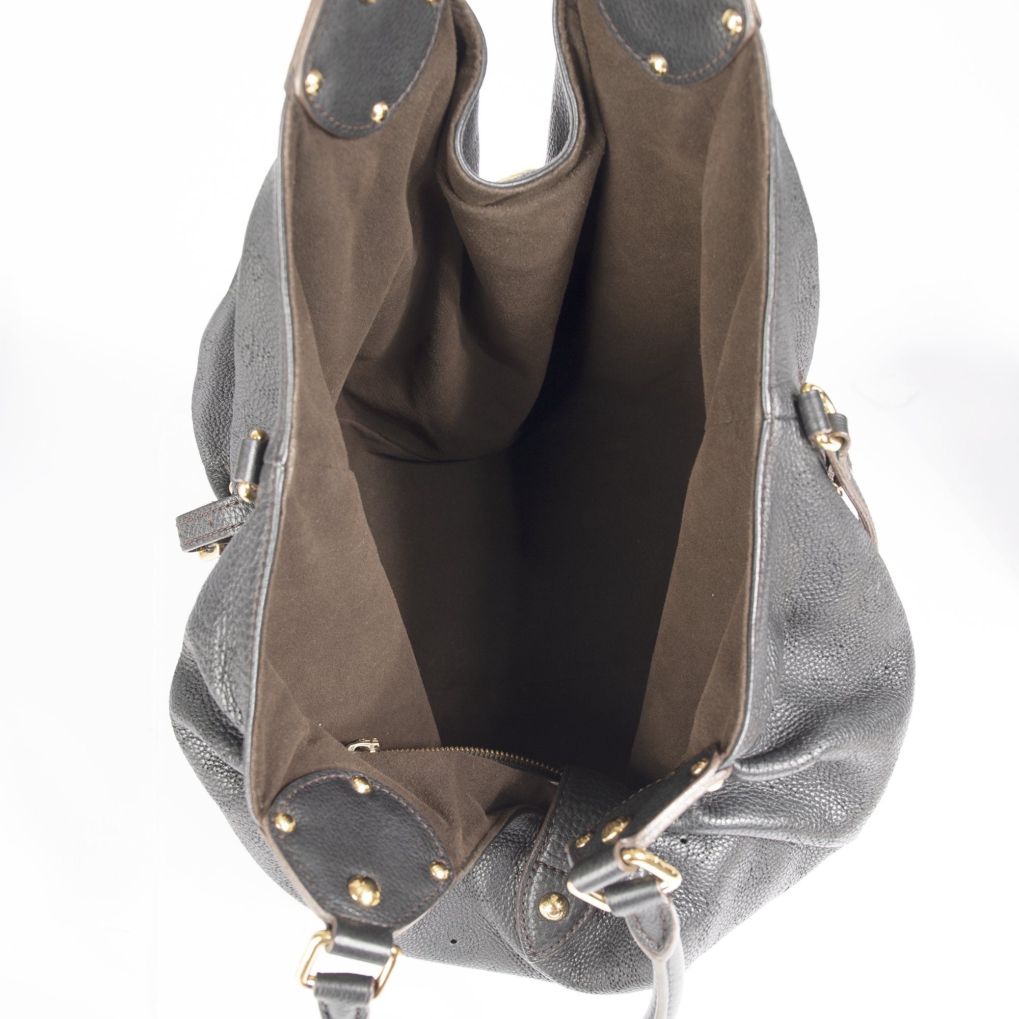 Louis Vuitton Black Mahina L Hobo w/ Receipt