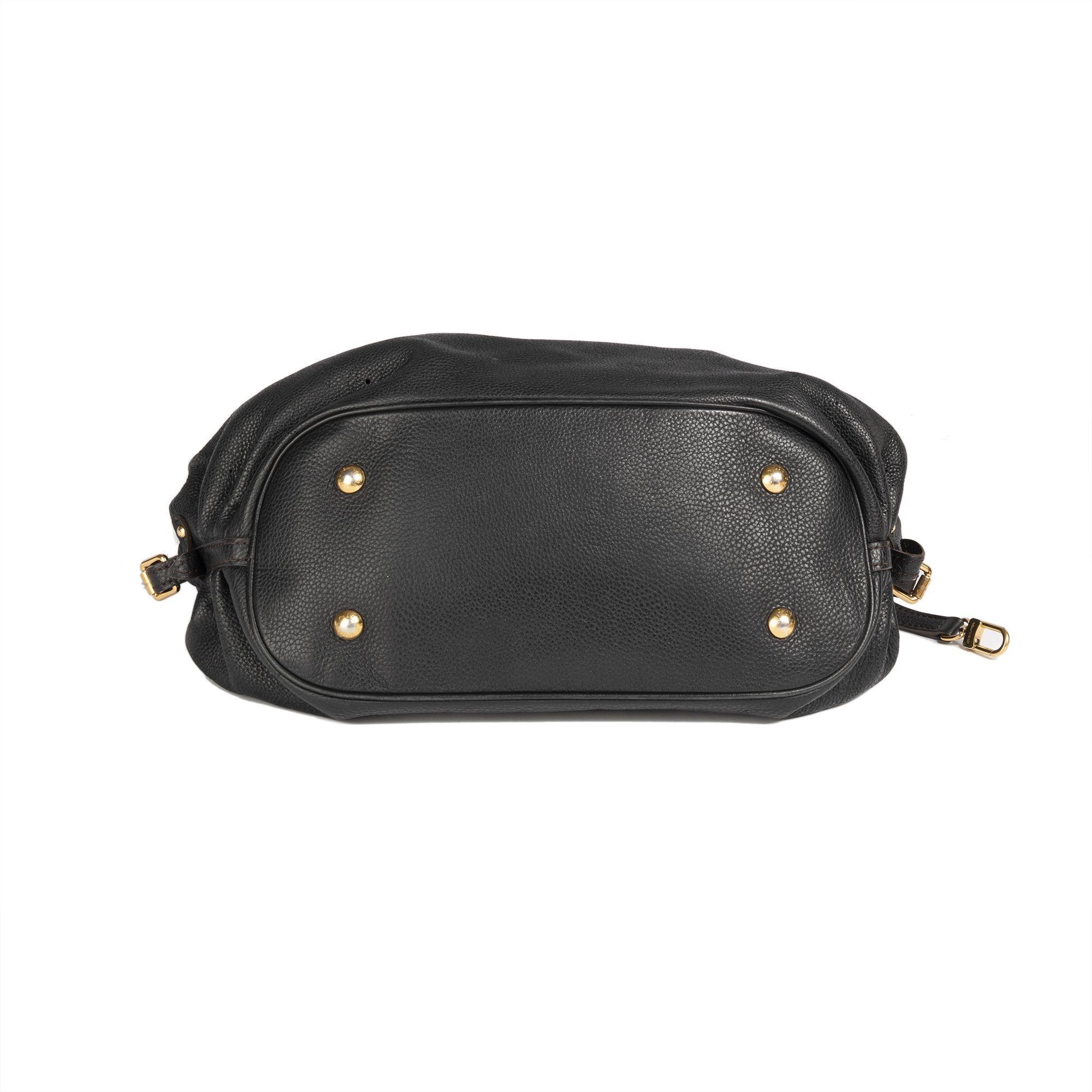 Louis Vuitton Black Mahina L Hobo w/ Receipt