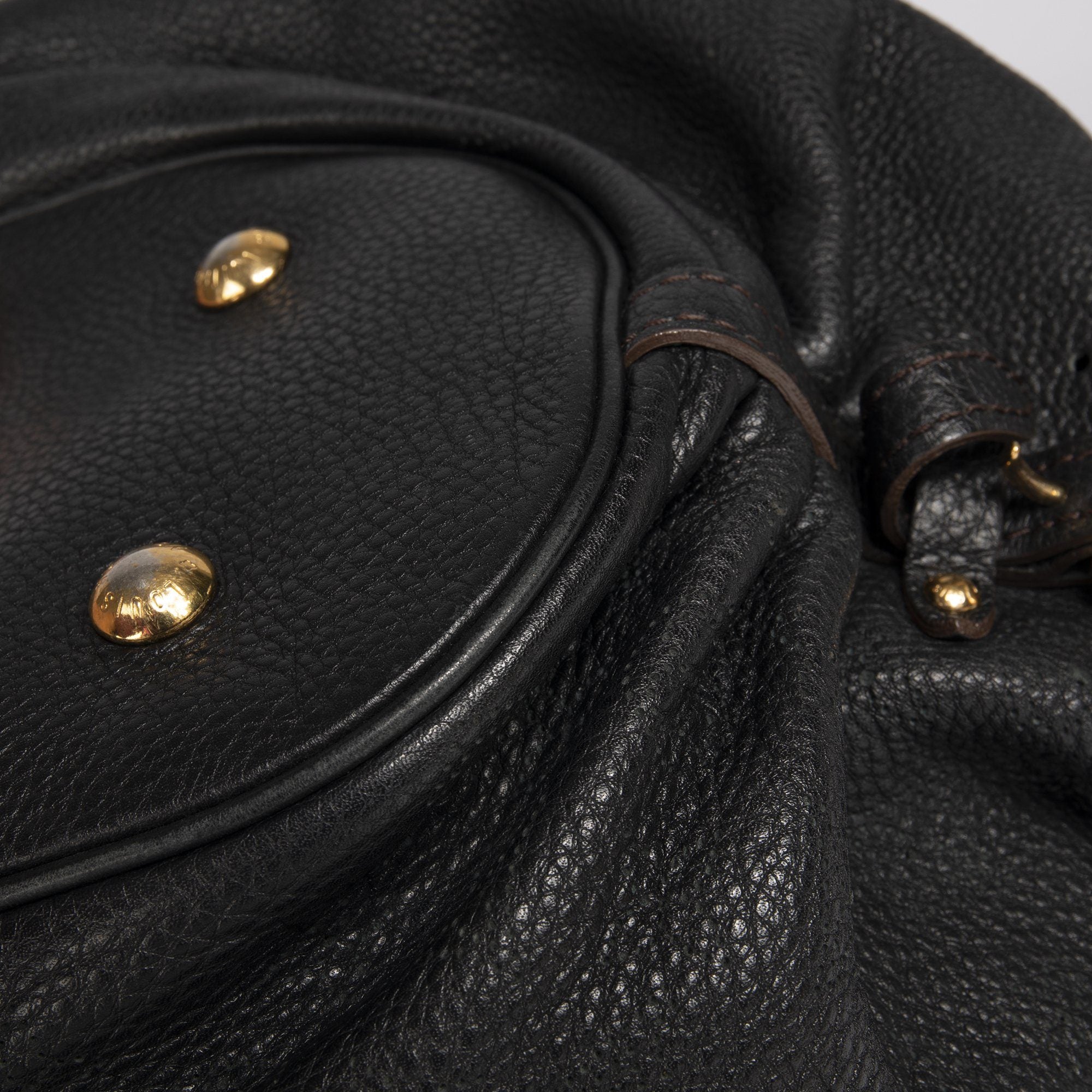 Louis Vuitton Black Mahina L Hobo w/ Receipt