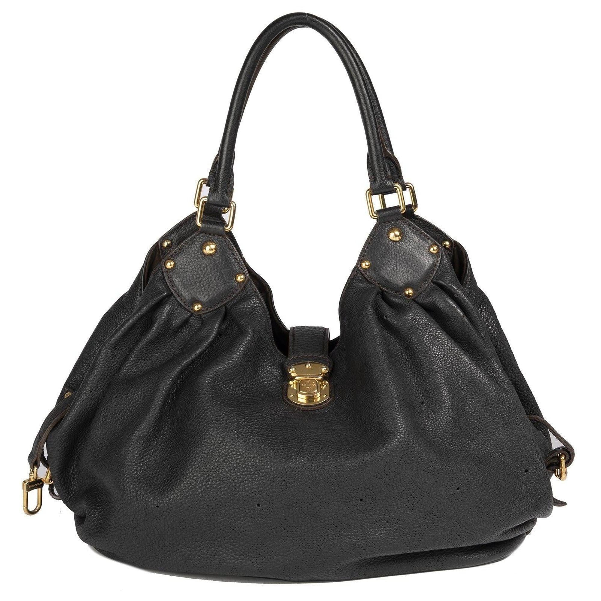 Louis Vuitton Black Mahina L Hobo w/ Receipt