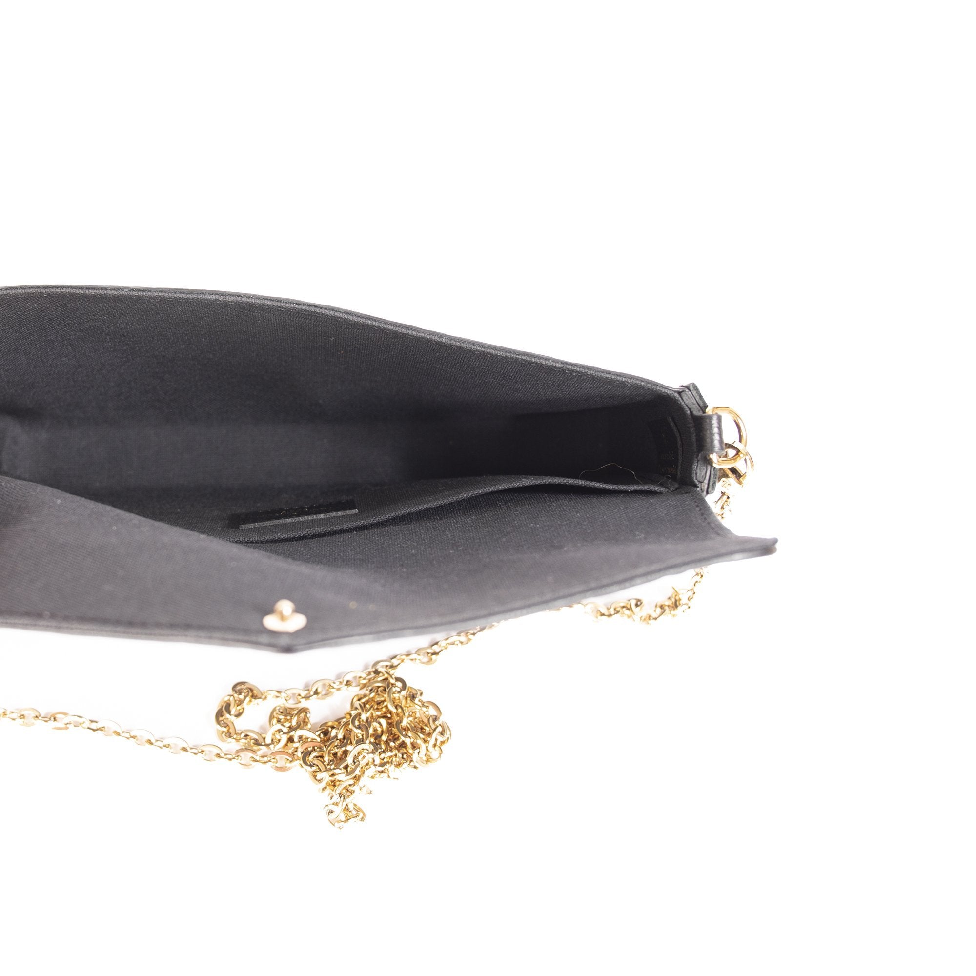 Louis Vuitton Black Monogram Empreinte Felicie Pochette Bag w/ Box