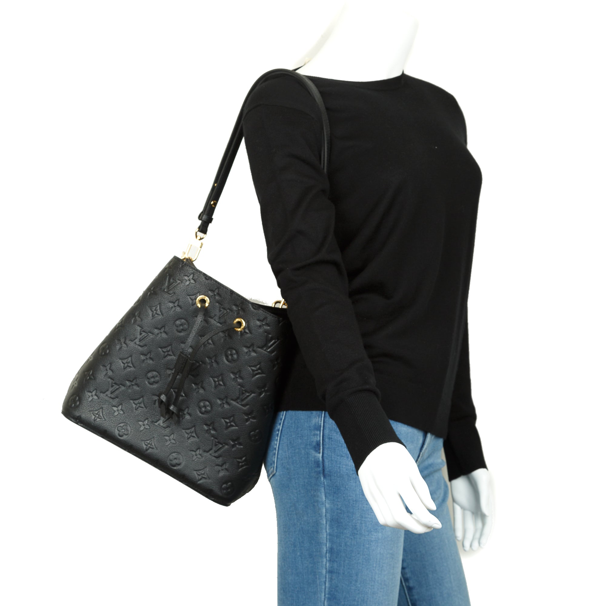 Louis Vuitton Black Monogram Empreinte Neonoe MM w/ Box