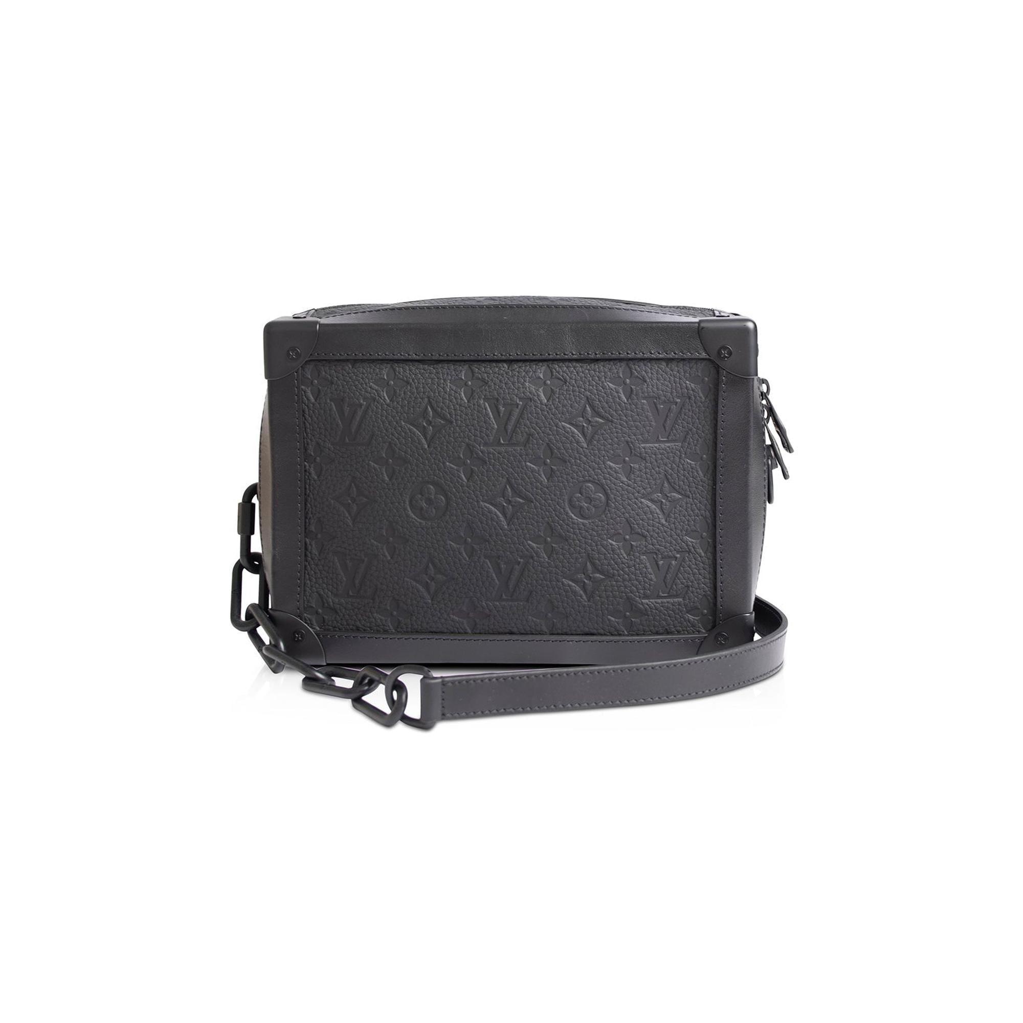 Louis Vuitton Black Monogram Taurillon Soft Trunk Bag