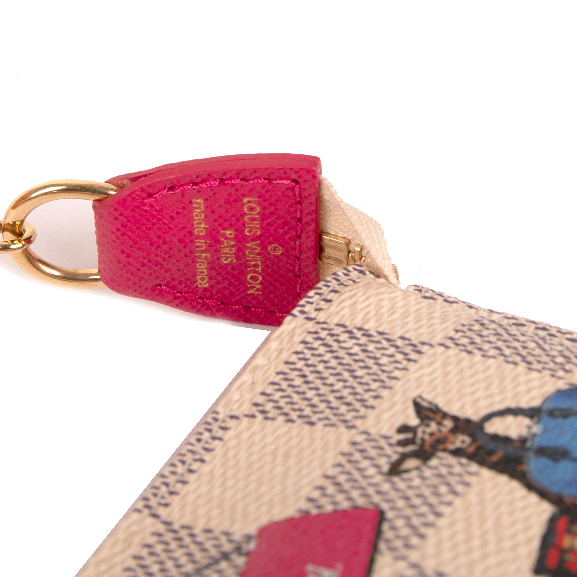 Louis Vuitton Damier Azur Christmas Giraffe Mini Pochette Accessories w/ Box