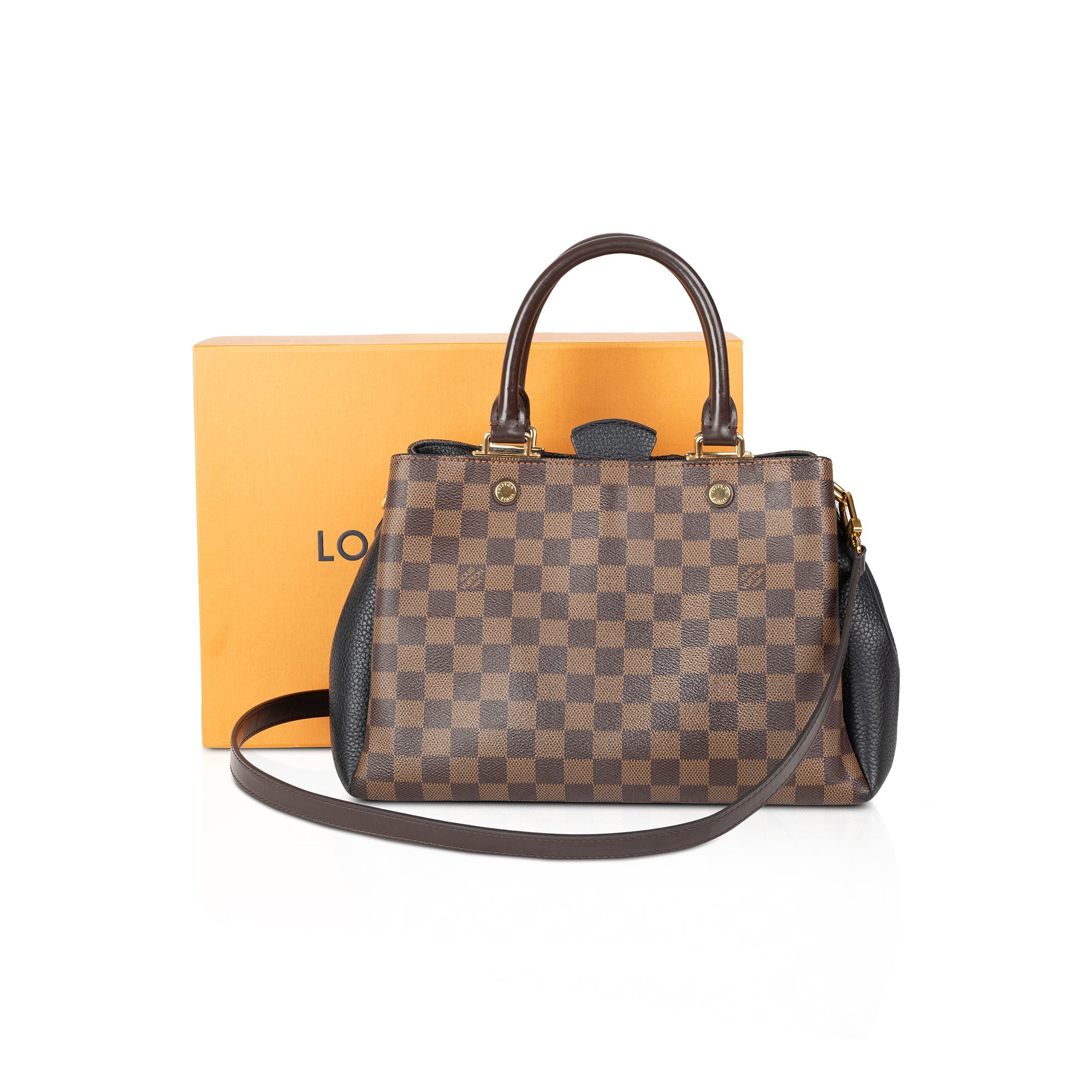 Louis Vuitton Damier Ebene Brittany w/ Strap & Box