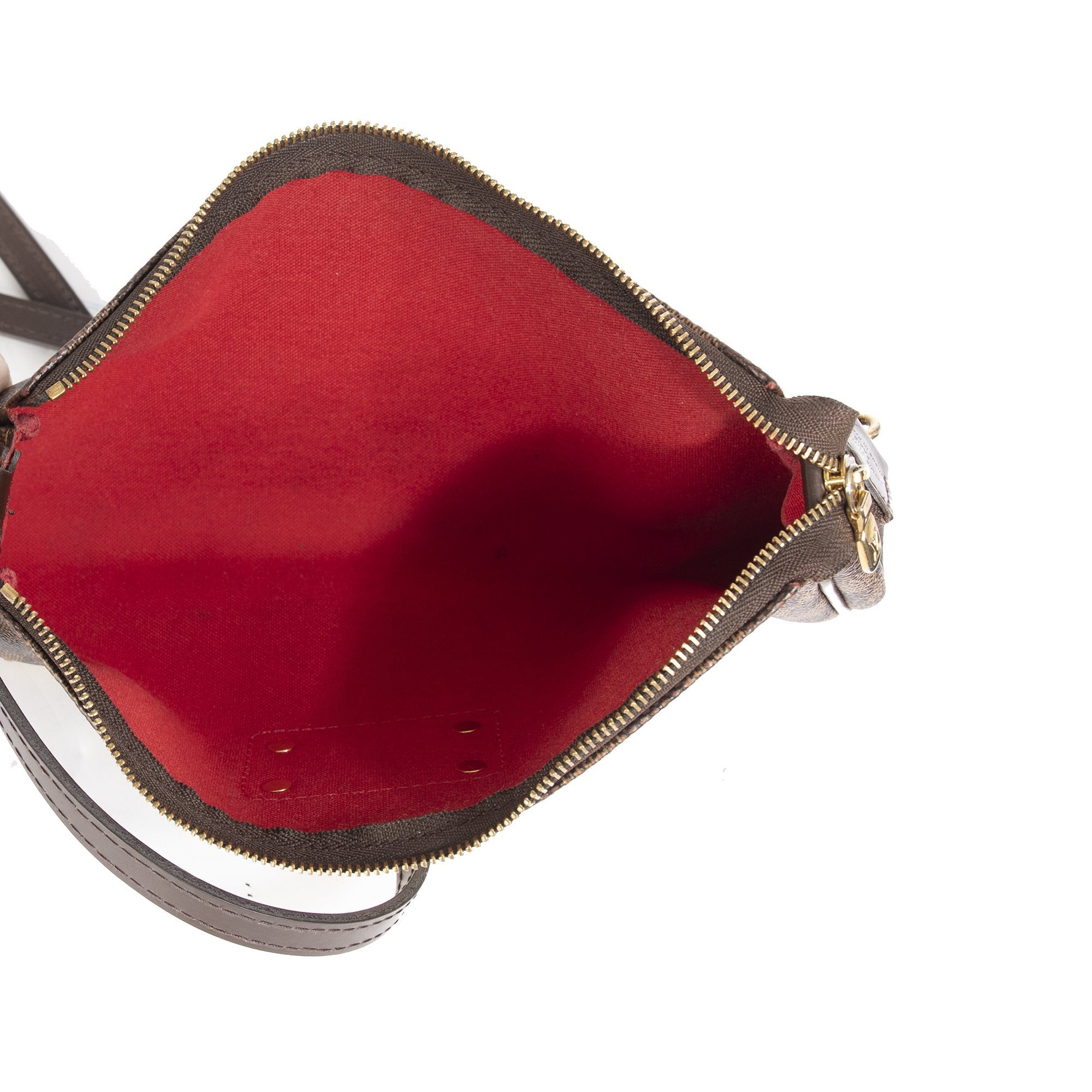 Louis Vuitton Damier Ebene Eva Clutch w/ Shoulder Strap