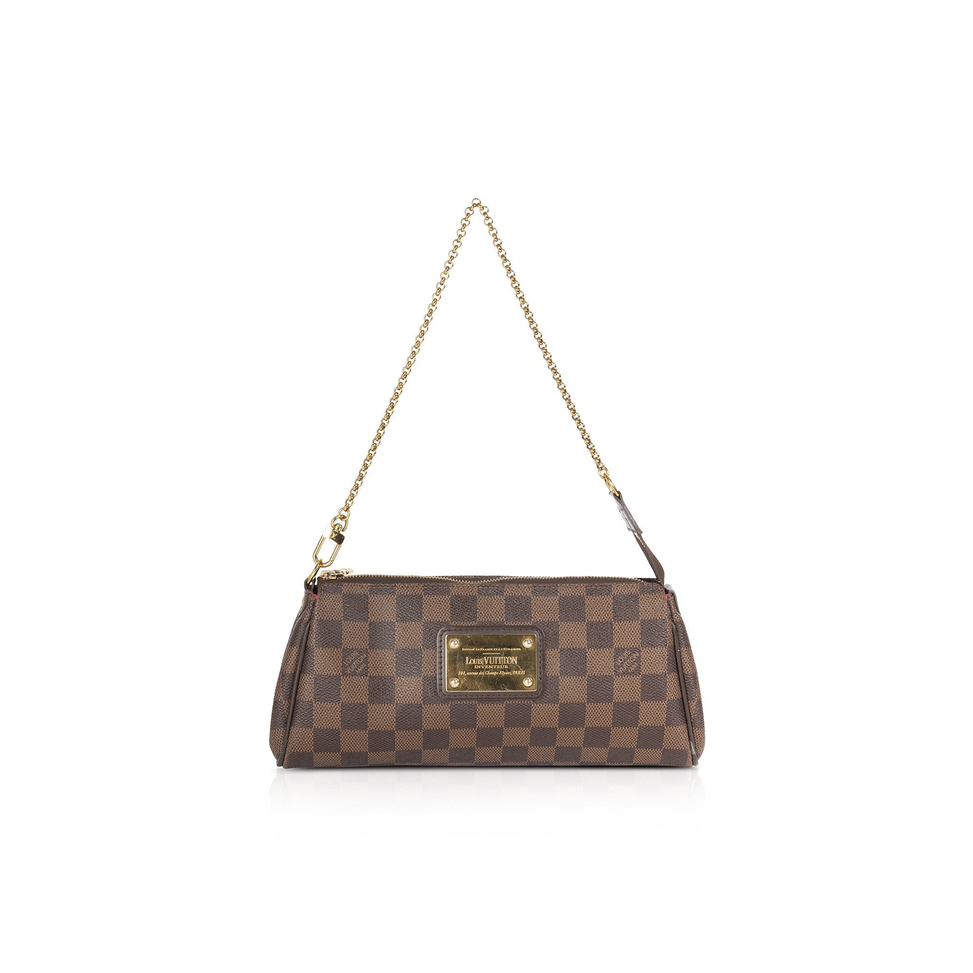 Louis Vuitton Damier Ebene Eva Clutch w/ Shoulder Strap