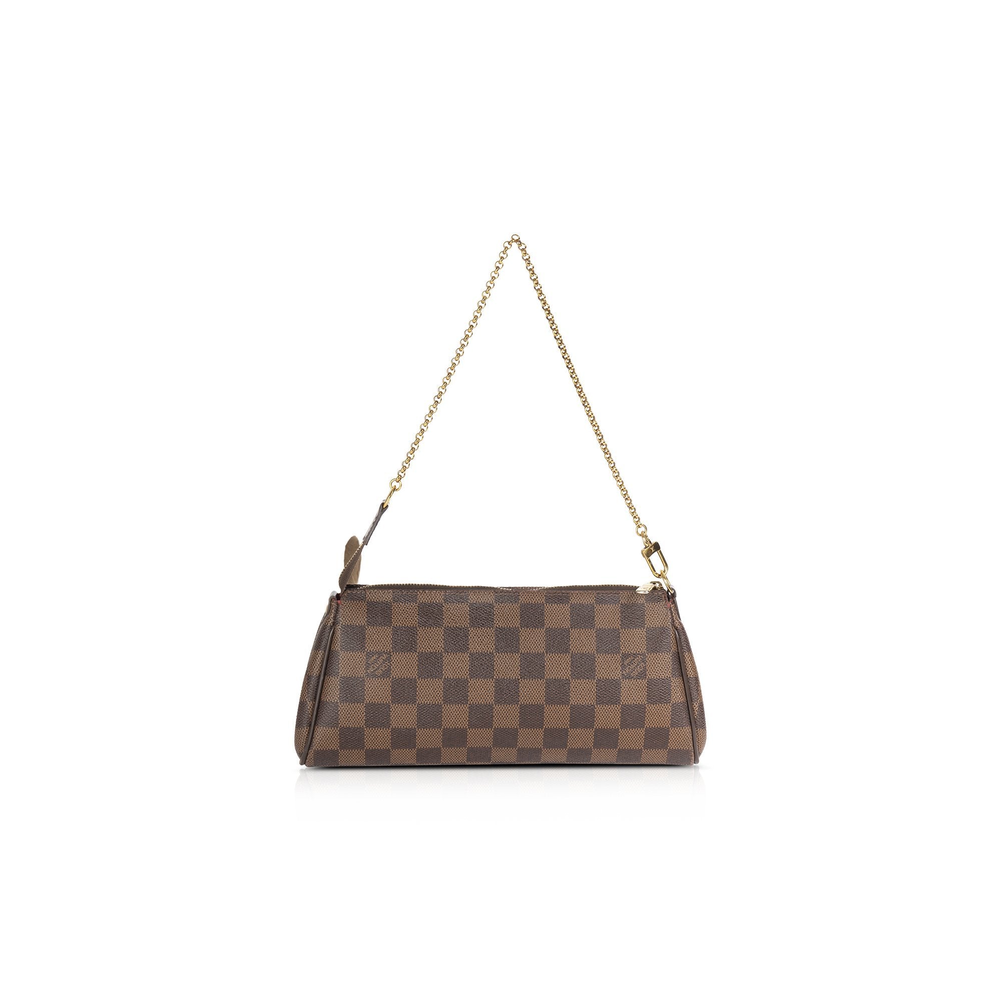 Louis Vuitton Damier Ebene Eva Clutch w/ Shoulder Strap