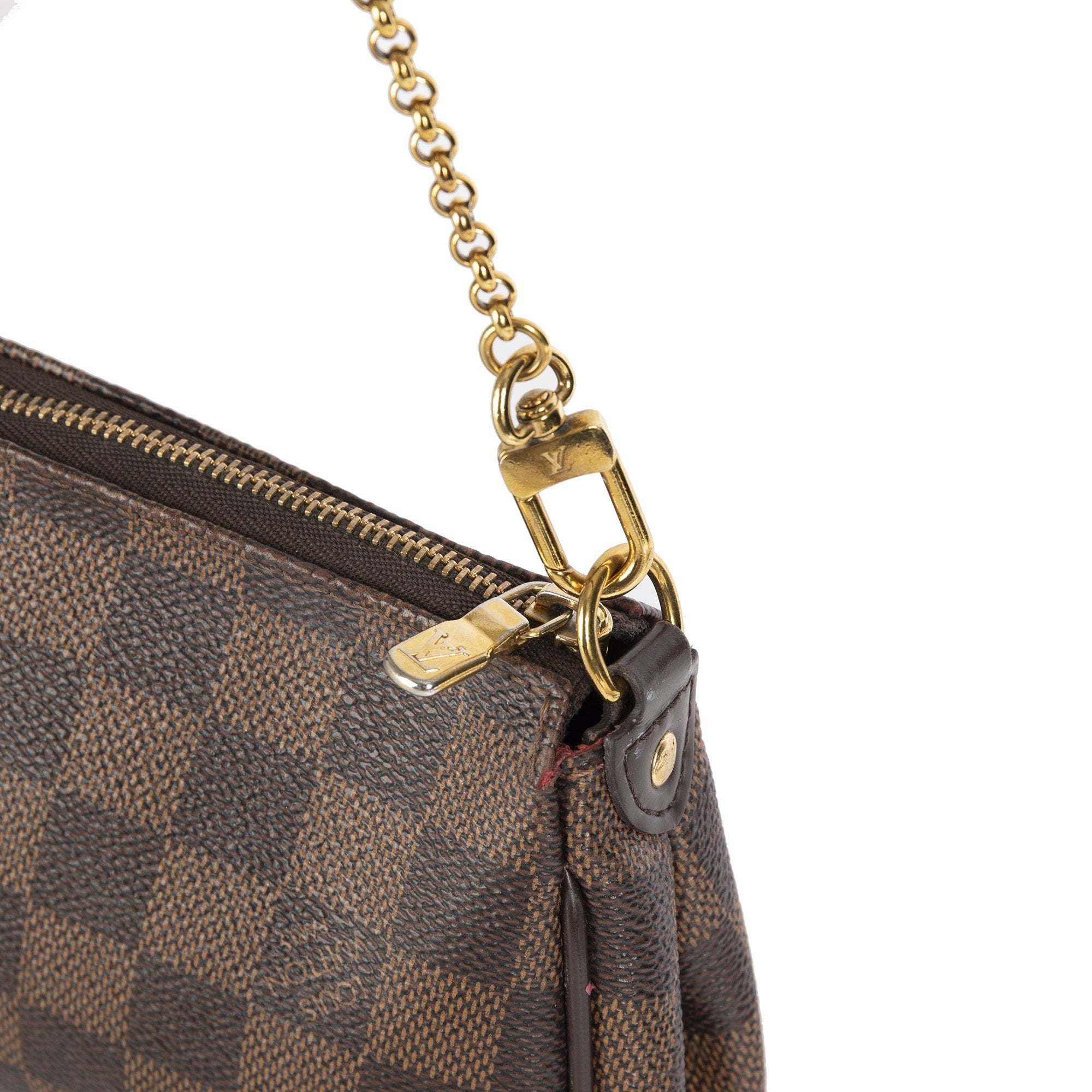 Louis Vuitton Damier Ebene Eva Clutch w/ Shoulder Strap