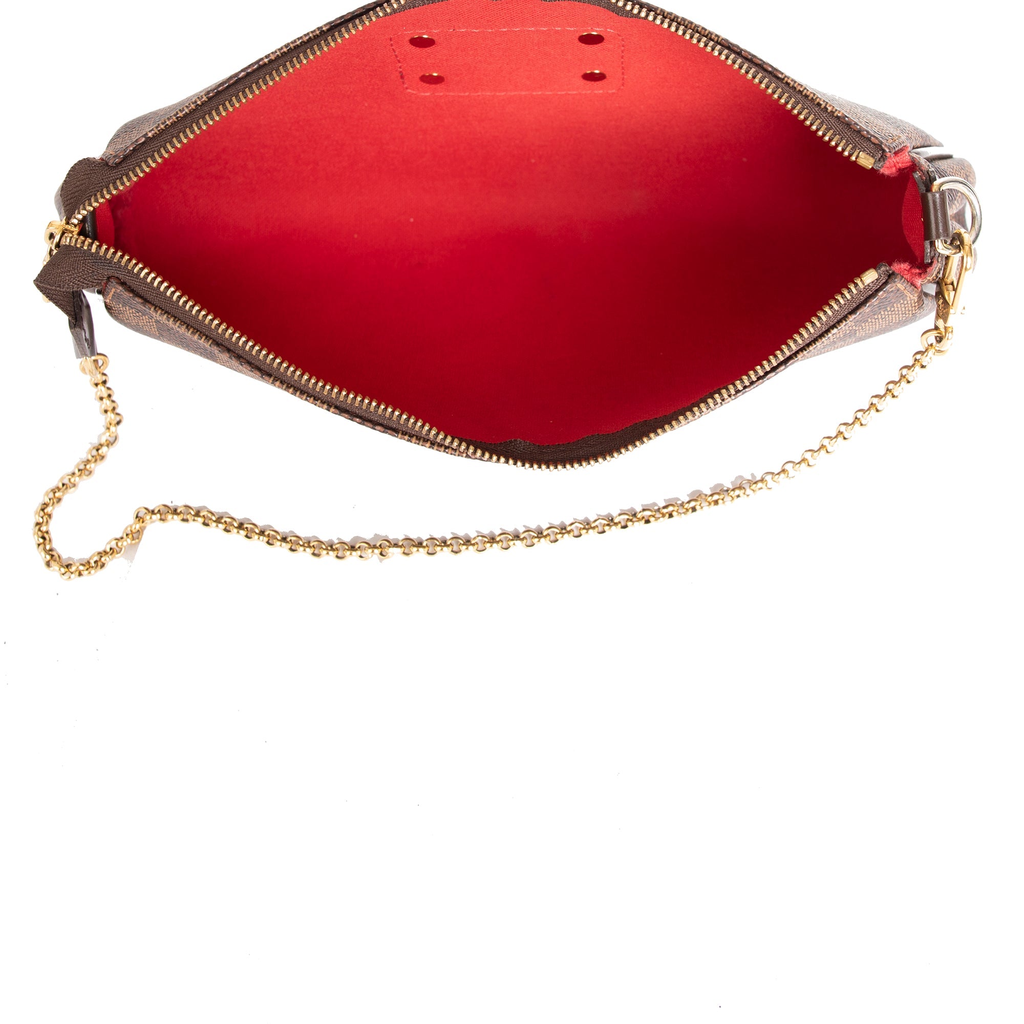 Louis Vuitton Damier Ebene Eva Clutch w/ Strap