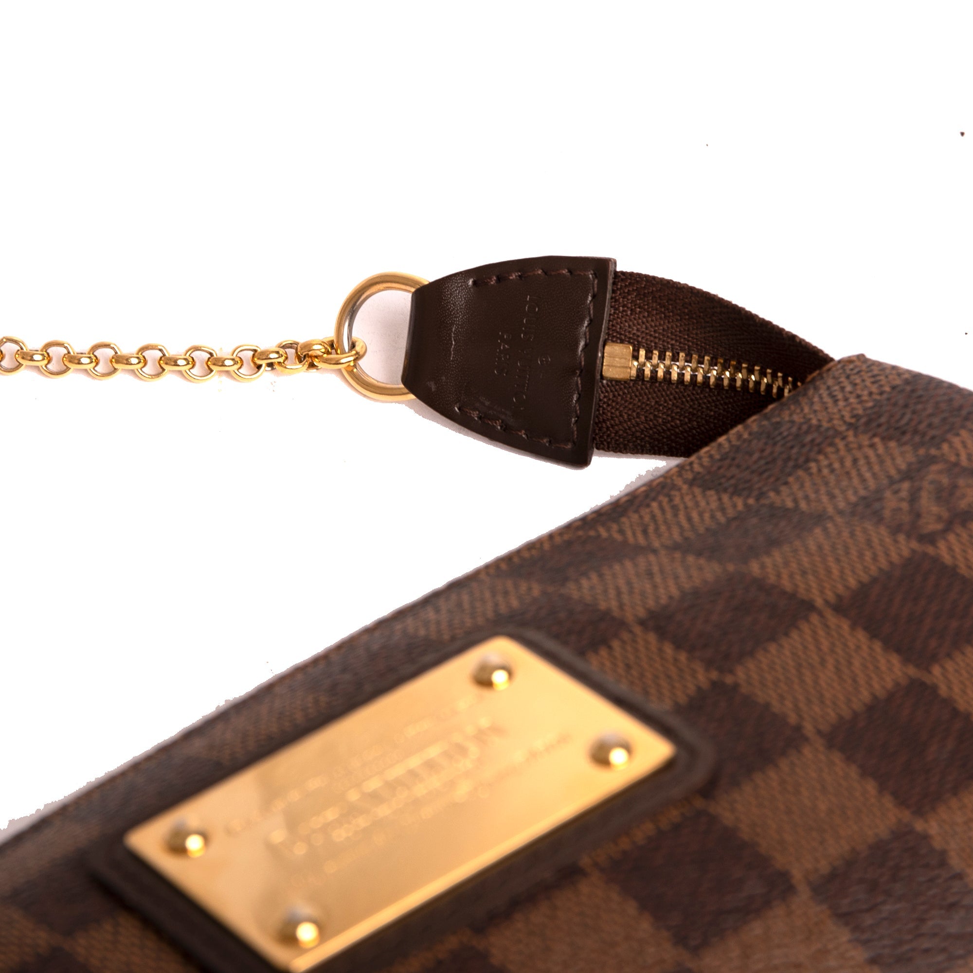 Louis Vuitton Damier Ebene Eva Clutch w/ Strap