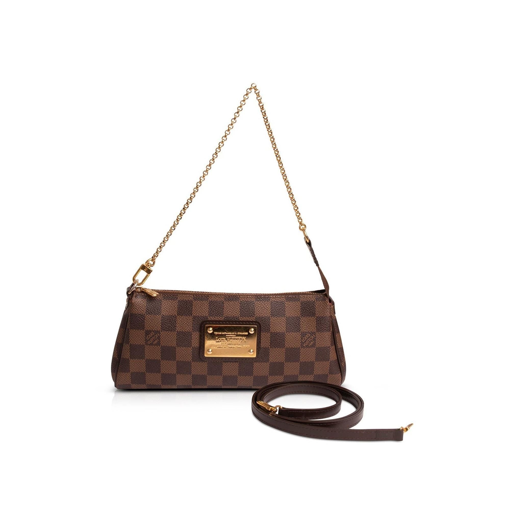 Louis Vuitton Damier Ebene Eva Clutch w/ Strap