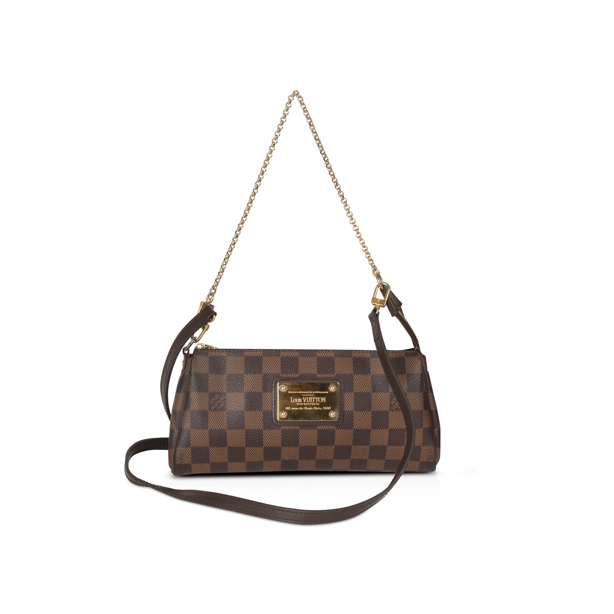 Louis Vuitton Damier Ebene Eva Clutch w/ Strap