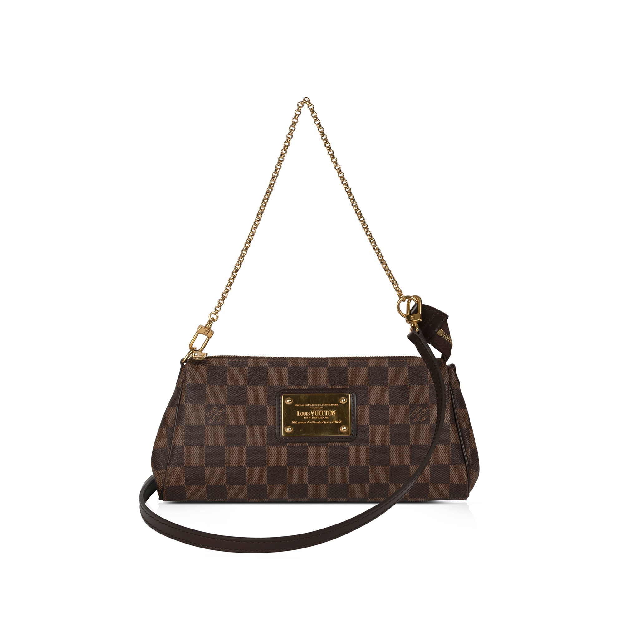 Louis Vuitton Damier Ebene Eva Clutch w/ Strap