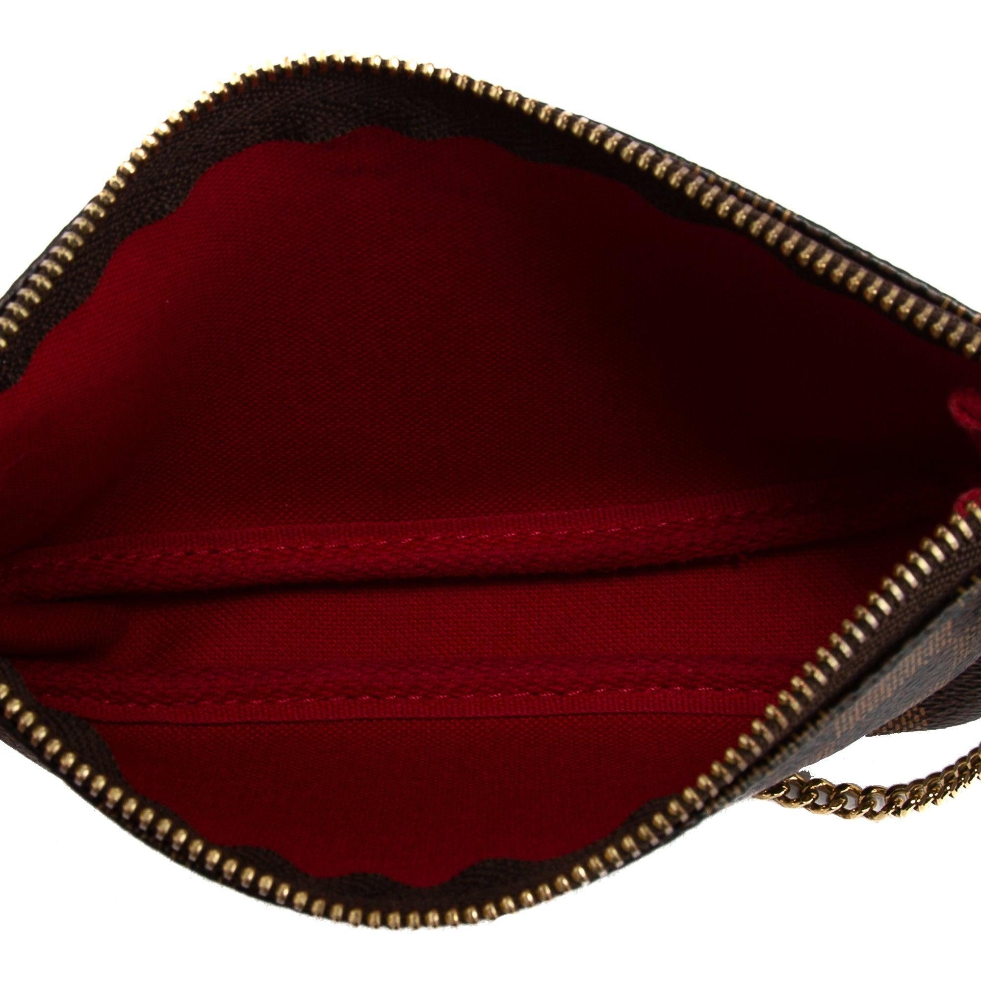 Louis Vuitton Damier Ebene Mini Pochette Accessories w/ Box