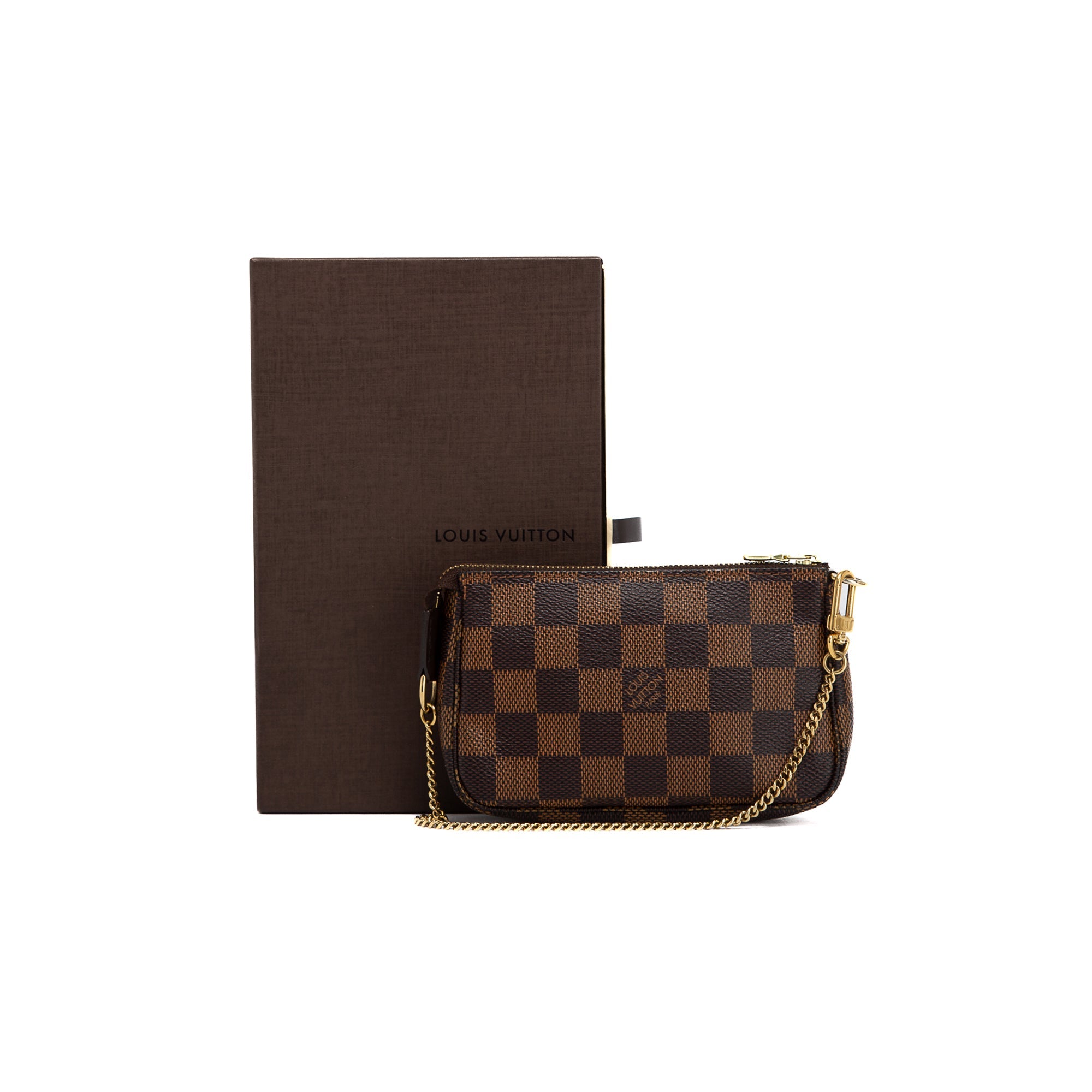 Louis Vuitton Damier Ebene Mini Pochette Accessories w/ Box