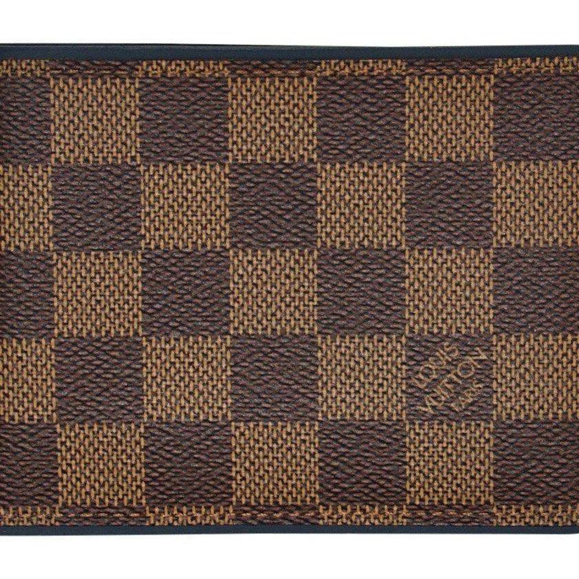 Louis Vuitton Damier Ebene Multiple Wallet with Bleu Calfskin