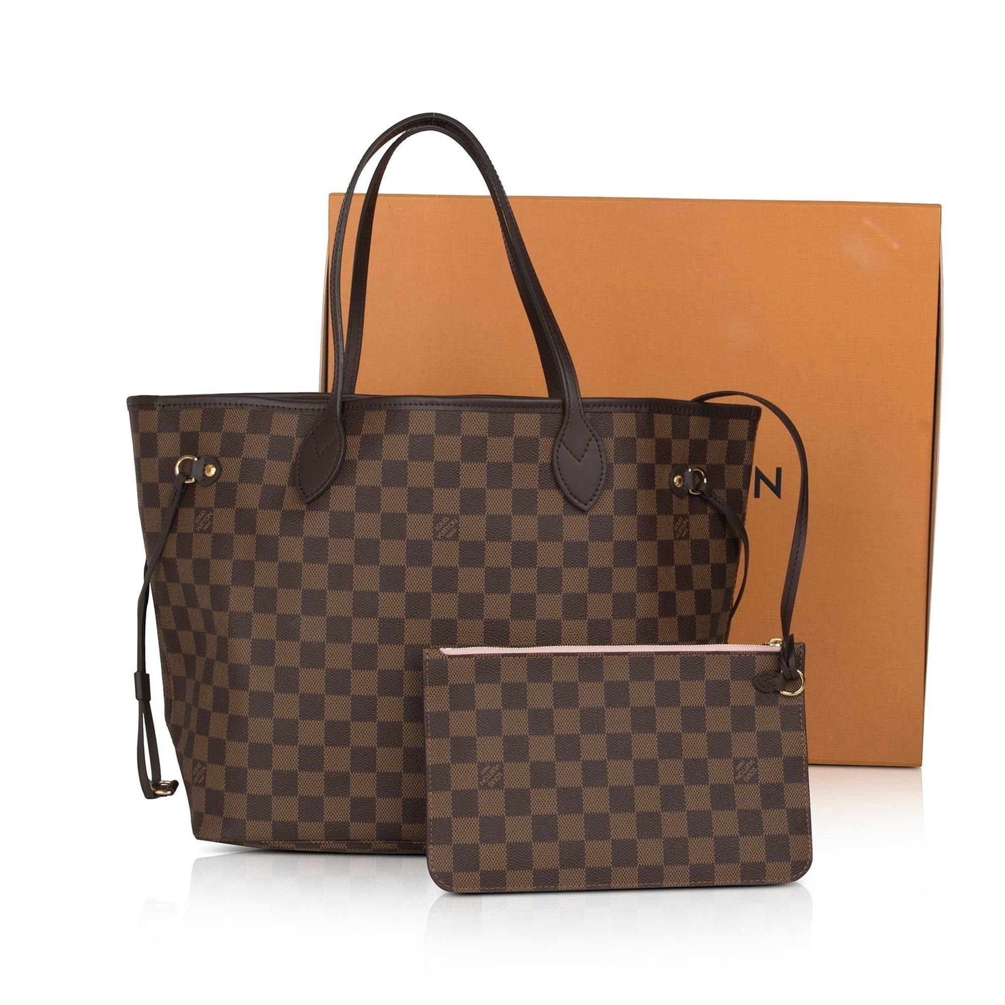 Louis Vuitton Damier Ebene Neverfull MM w/ Pouch & Box