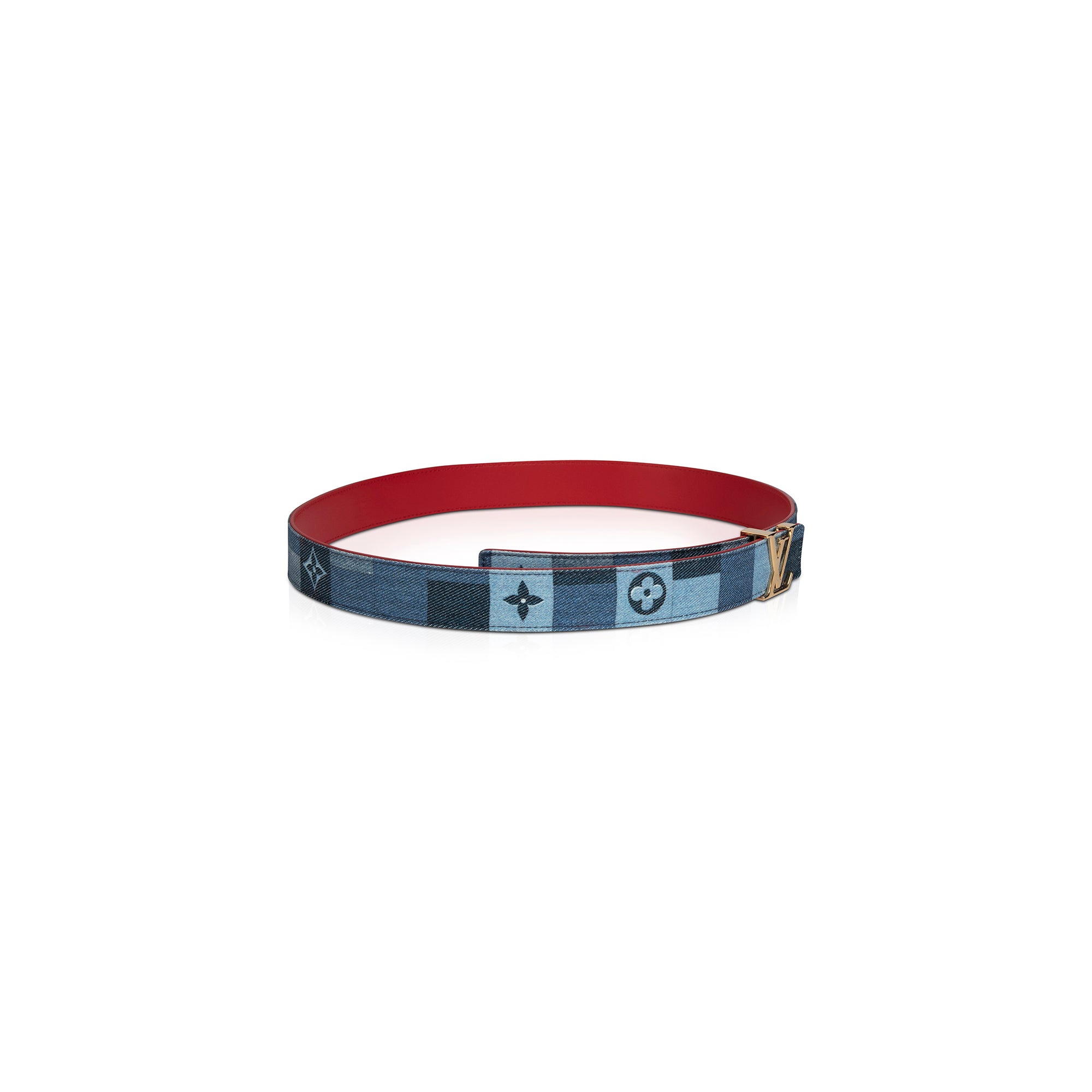 Louis Vuitton Denim Damier LV Initiales 30MM Reversible Belt w/ Box