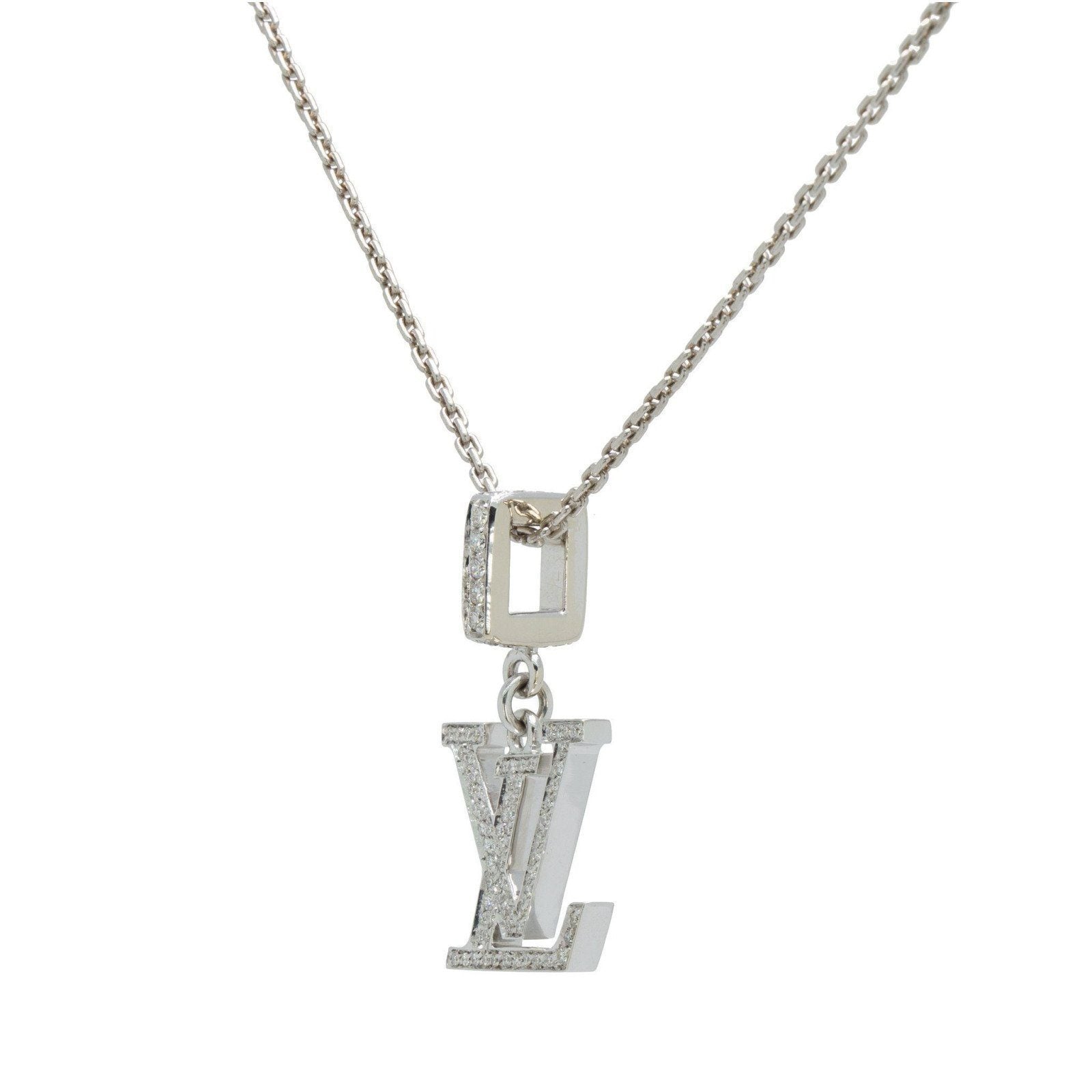 Louis Vuitton Diamond LV Pendant Necklace