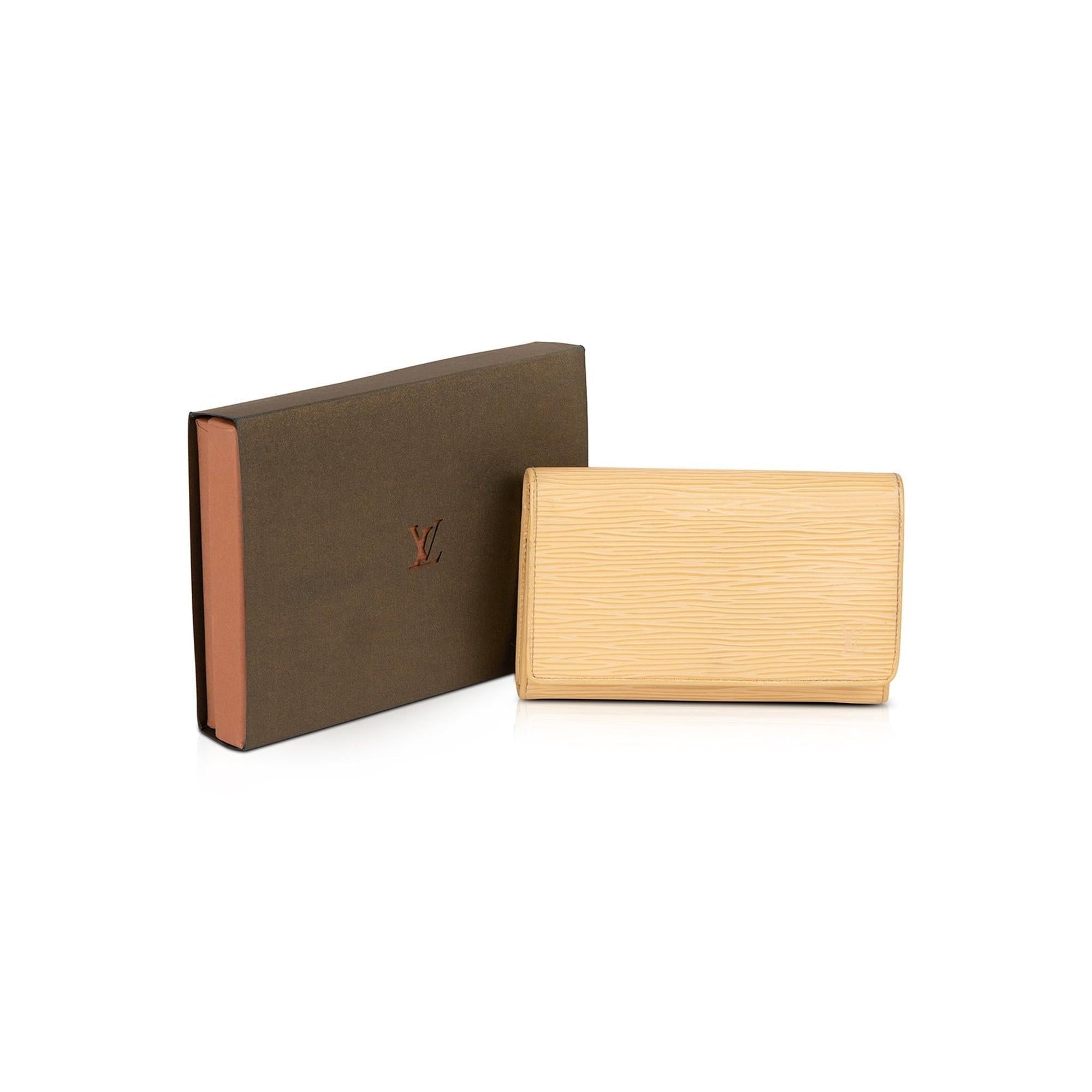 Louis Vuitton Epi Leather Porte-Monnaie Tresor Wallet w/ Box
