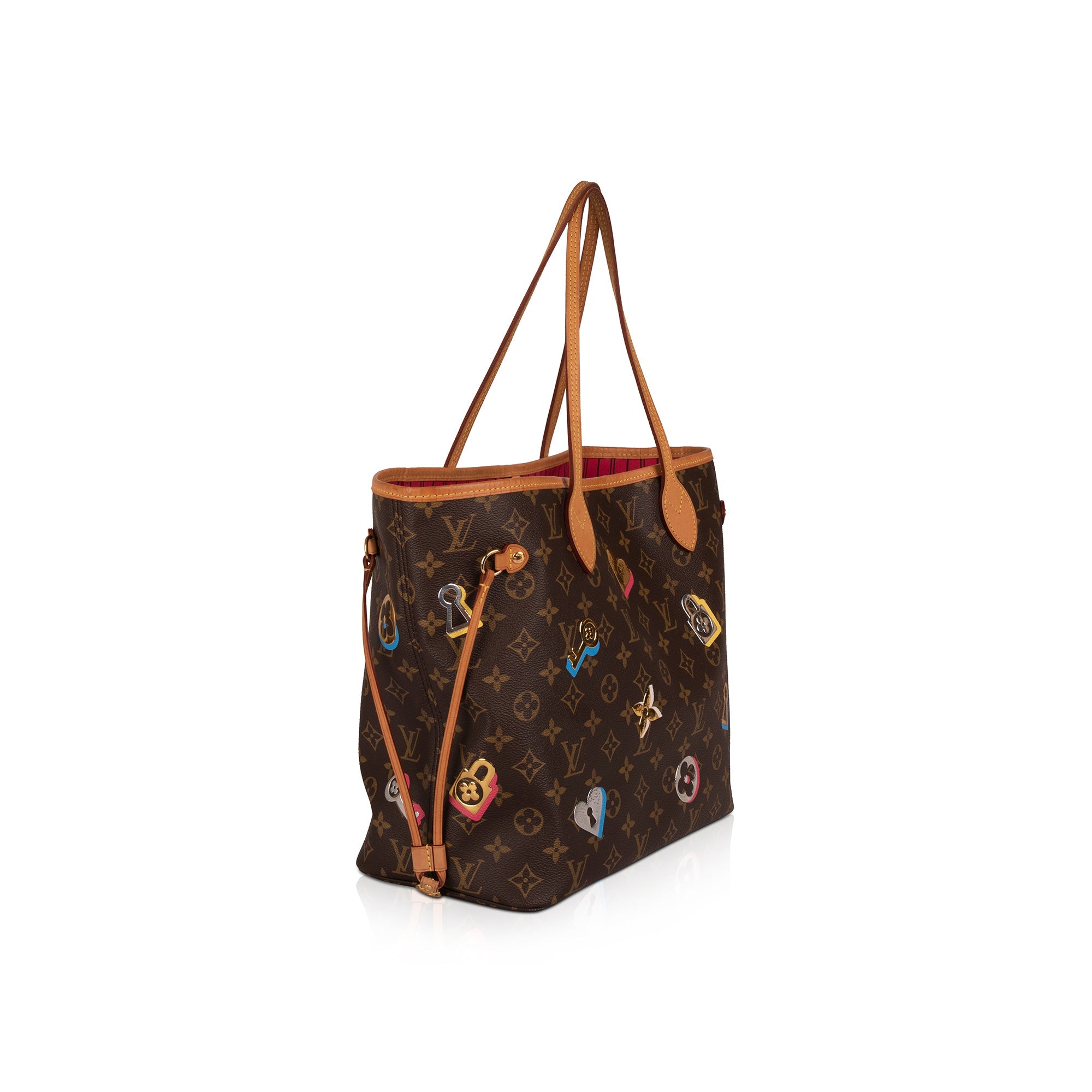 Louis Vuitton Limited Edition Monogram Love Lock Neverfull MM w/ Pouch & Box