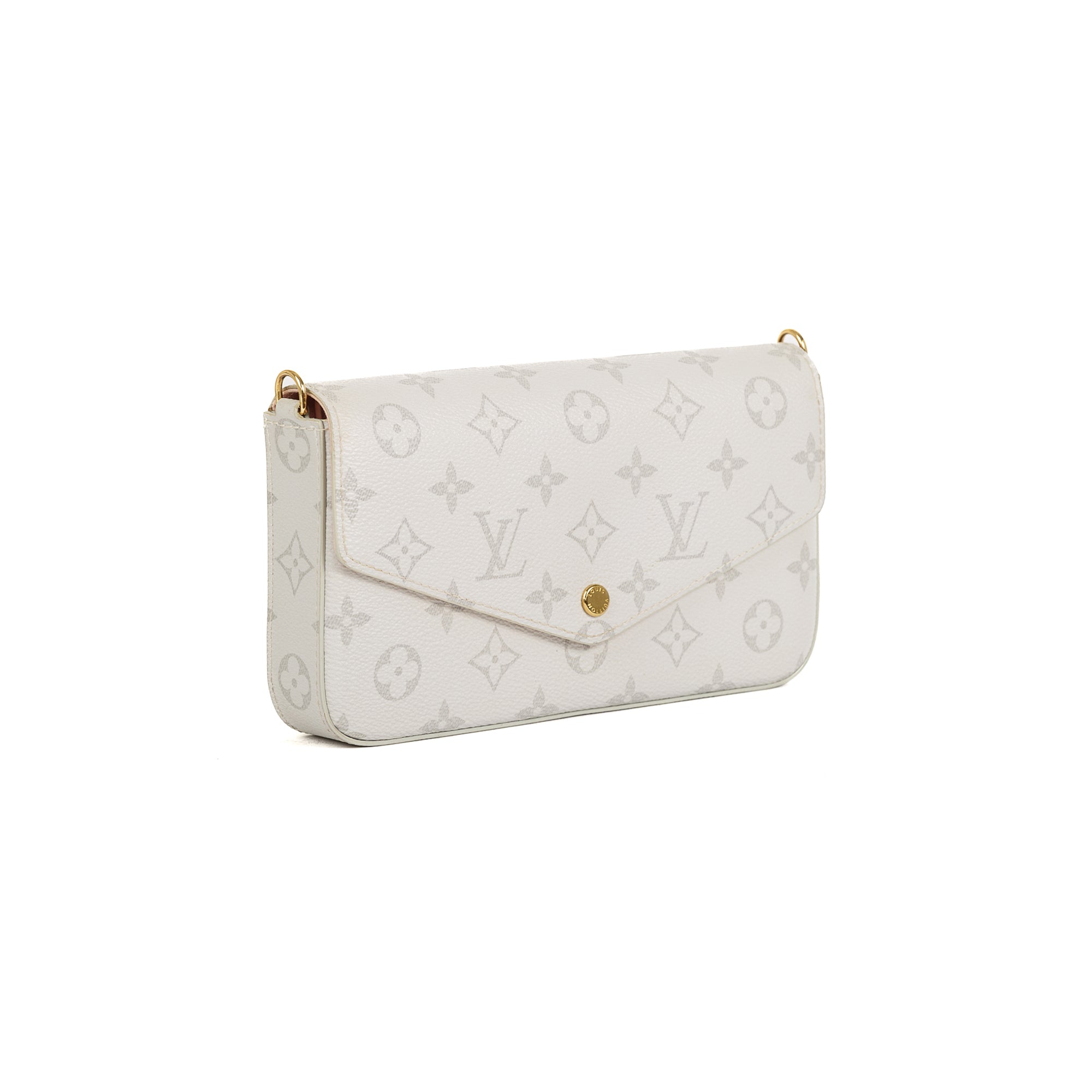 Louis Vuitton Limited Edition White Monogram Felicie Pochette w/ Inserts