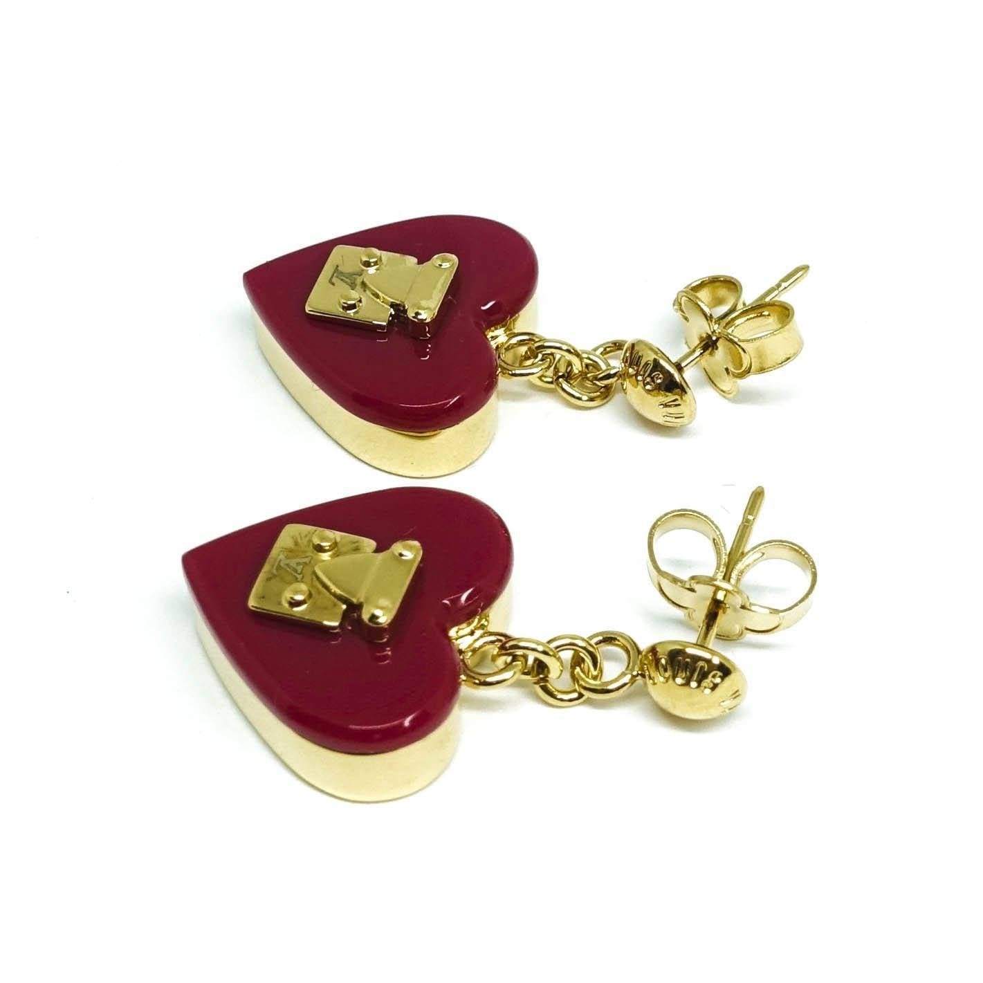Louis Vuitton Lock Me Heart Drop Earrings