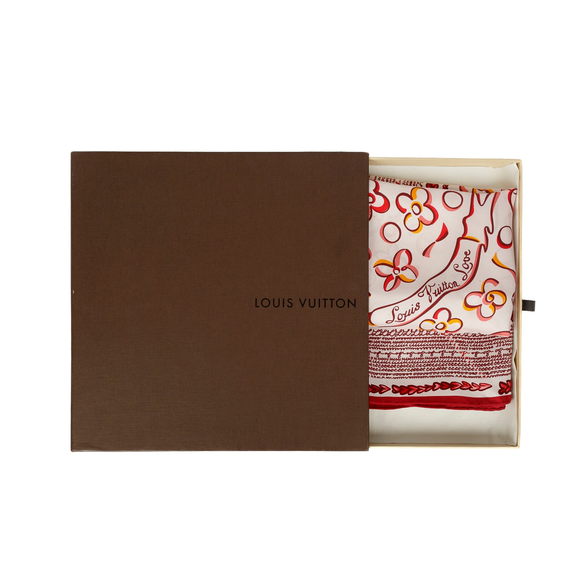 Louis Vuitton Love Silk Scarf w/ Box