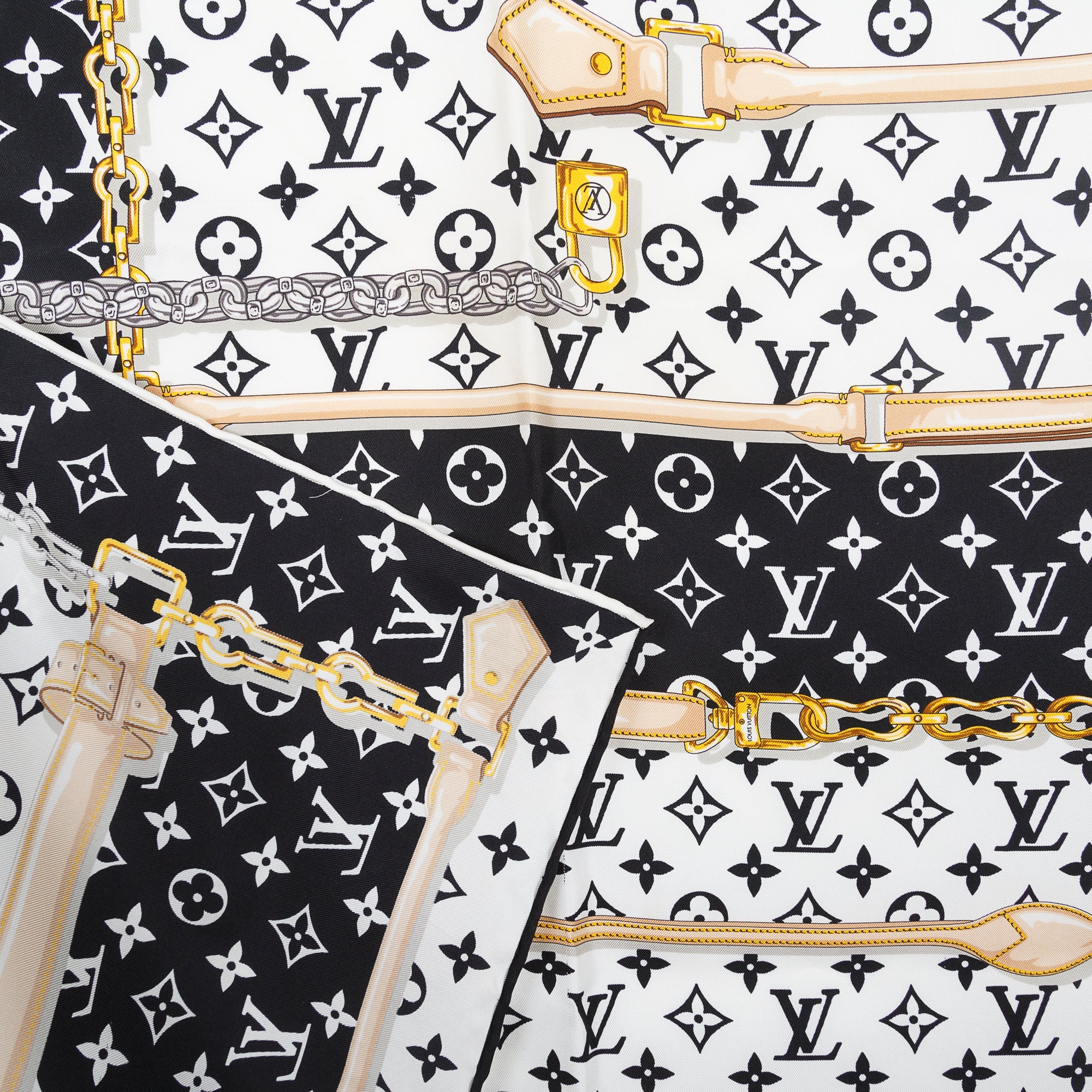 Louis Vuitton Monogram Confidential Square Scarf w/ Box & Receipt