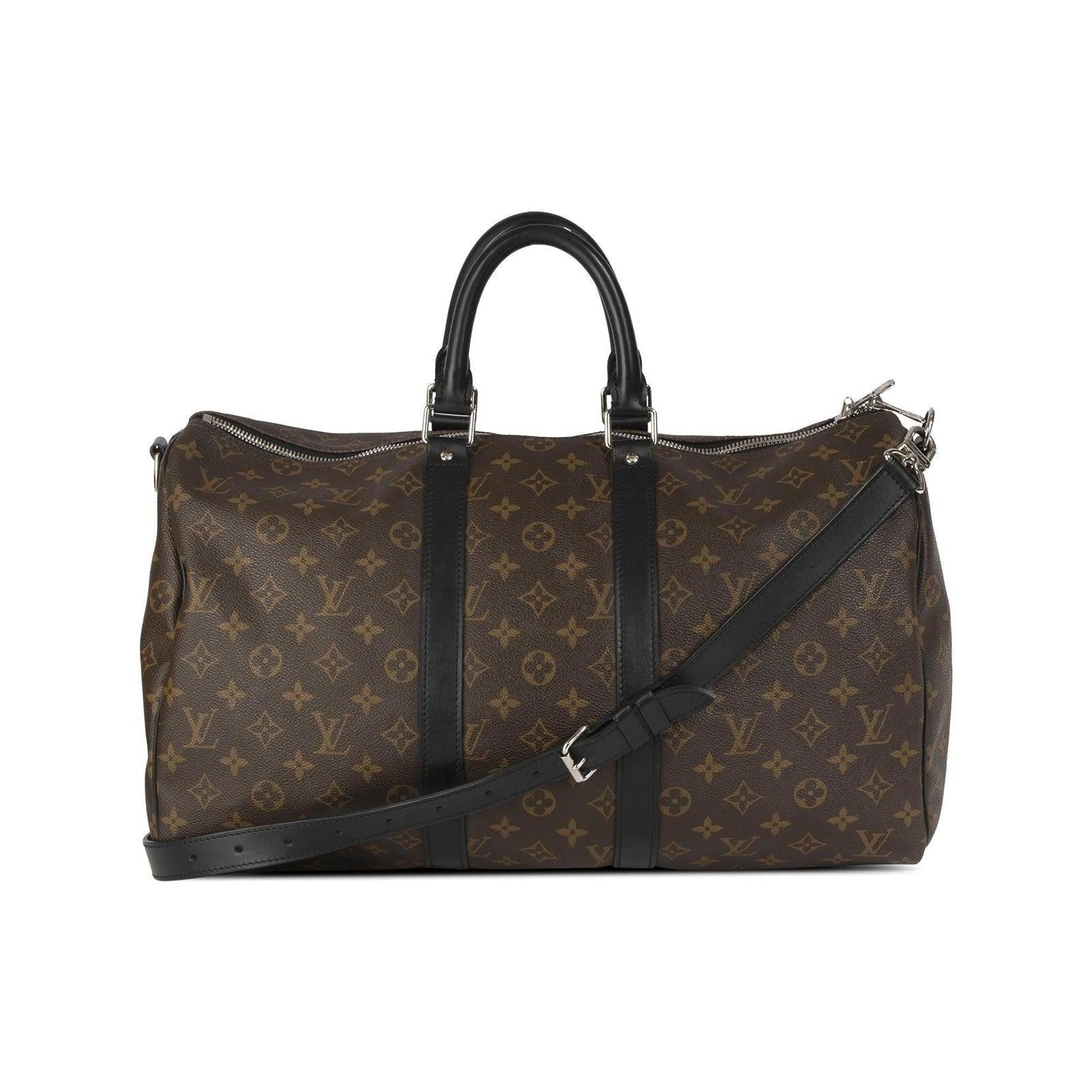 Louis Vuitton Monogram Macassar Keepall Bandouliere 45