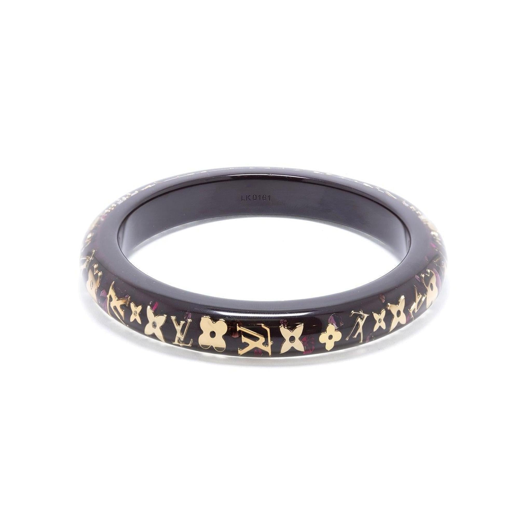 Louis Vuitton Monogram Narrow Inclusion Bangle Bracelet