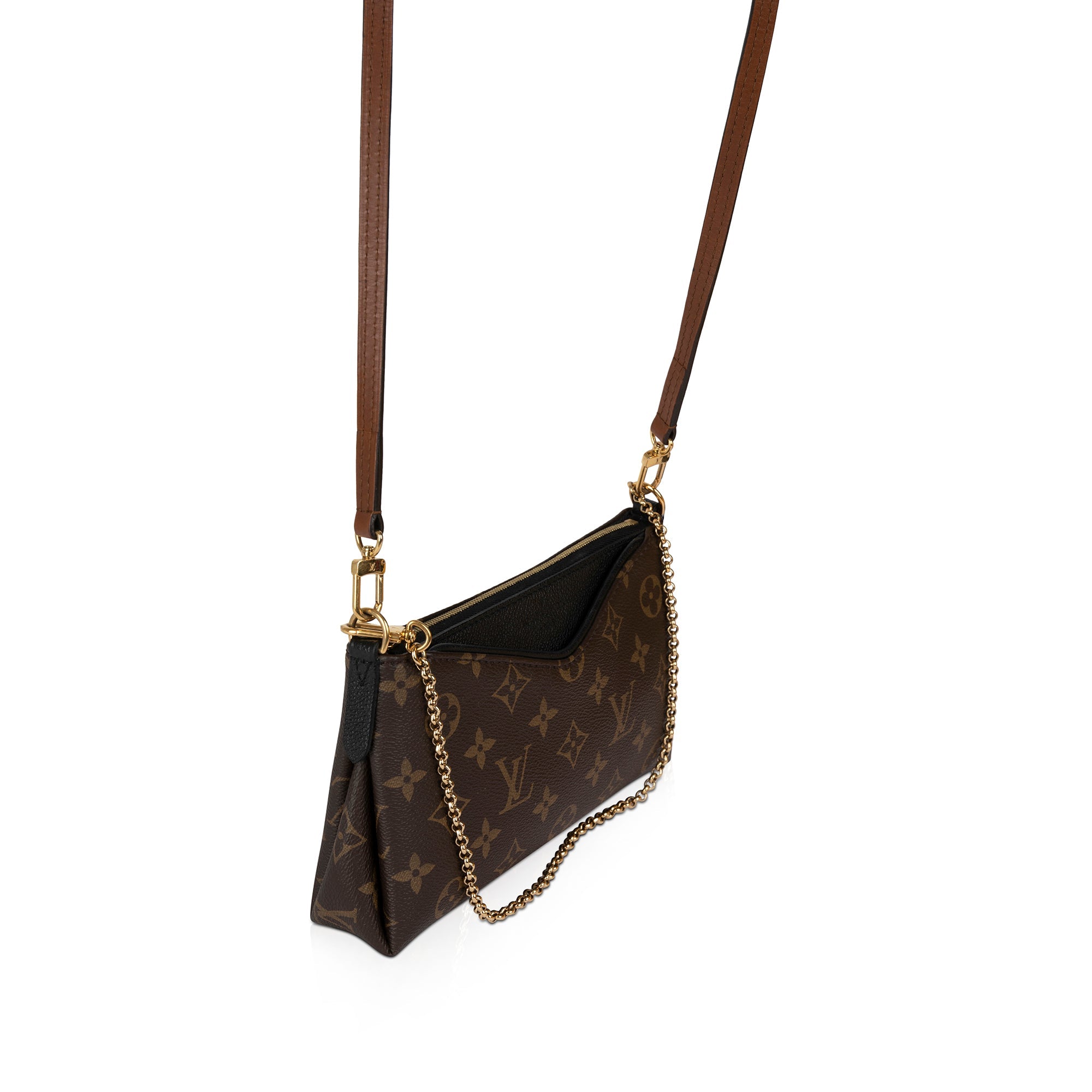 Louis Vuitton Monogram Pallas Clutch w/ Strap