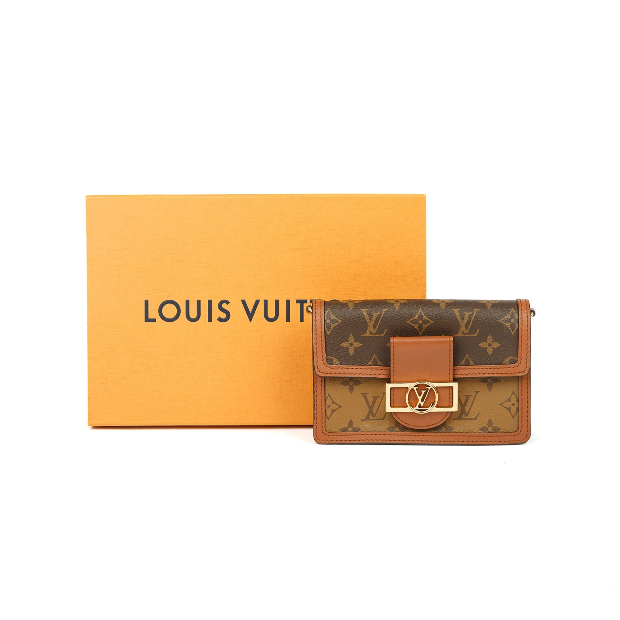 Louis Vuitton Monogram Reverse Dauphine Chain Wallet w/ Box