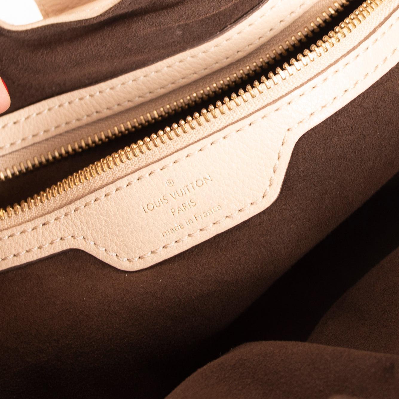 Louis Vuitton Neutral Mahina L Hobo