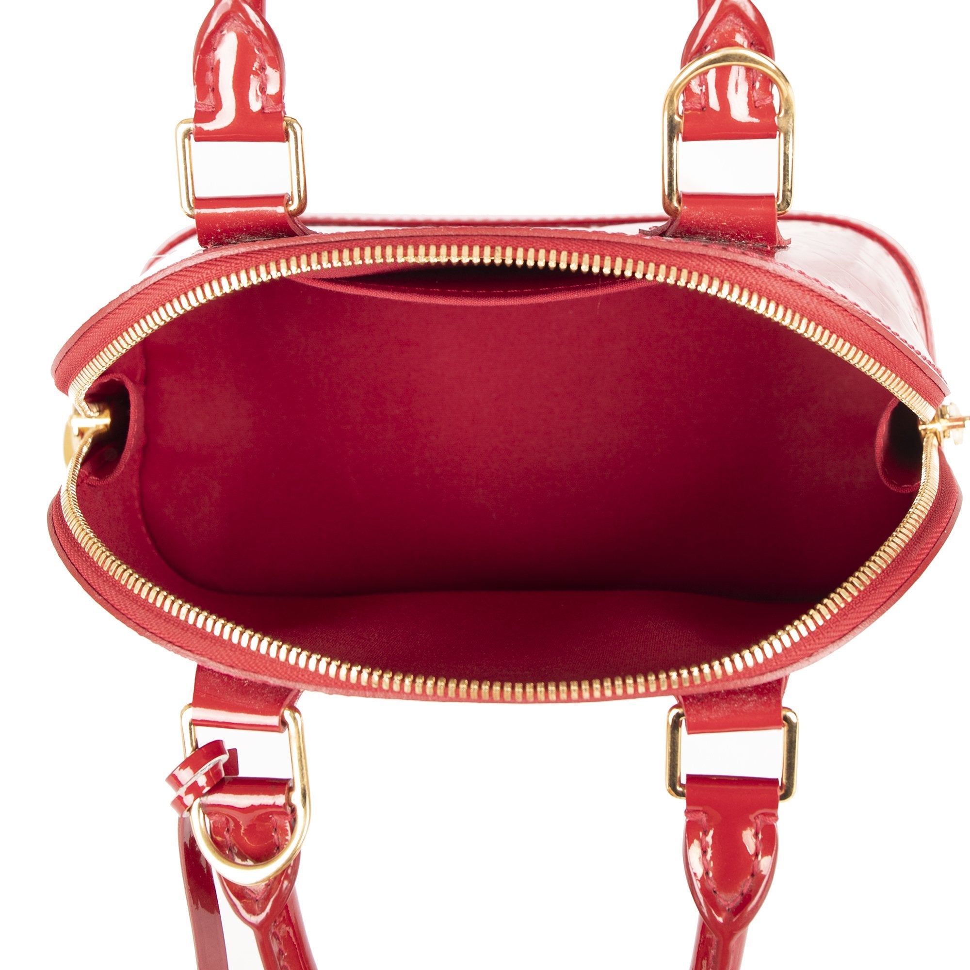 Louis Vuitton Red Vernis Alma BB w/ Strap