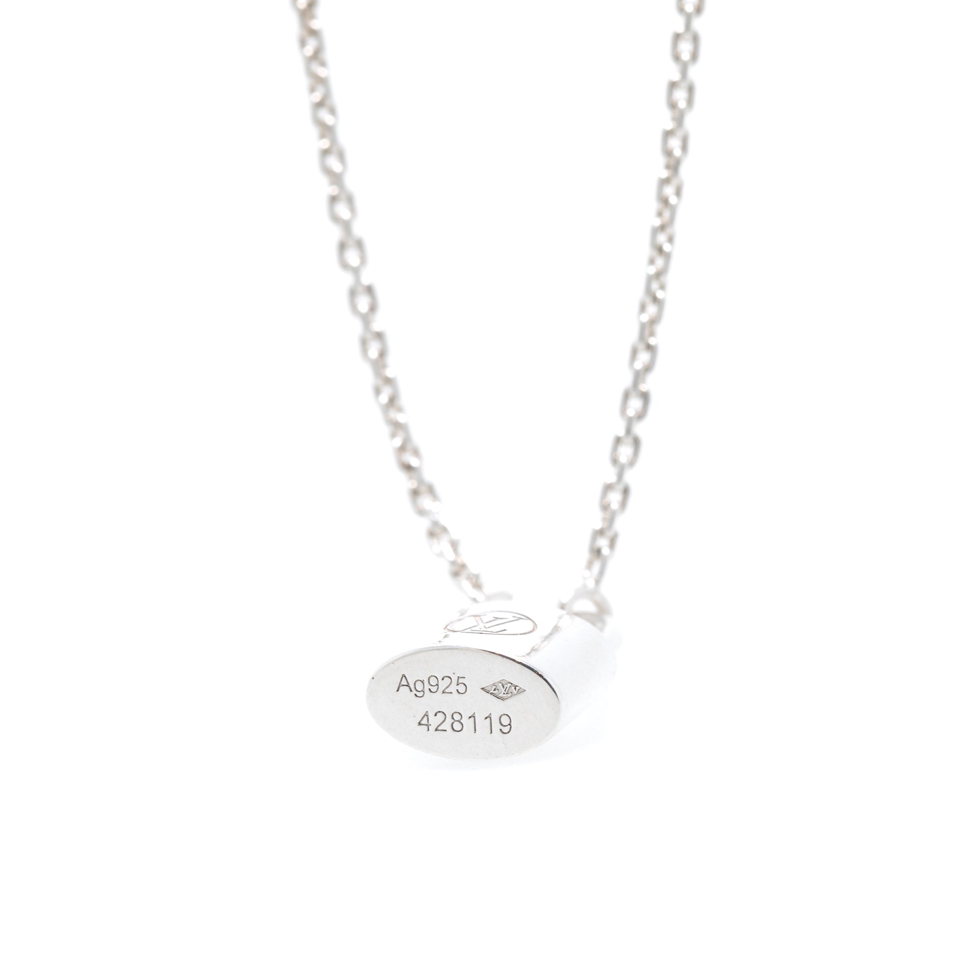 Louis Vuitton Sterling Silver Lockit Pendant Necklace