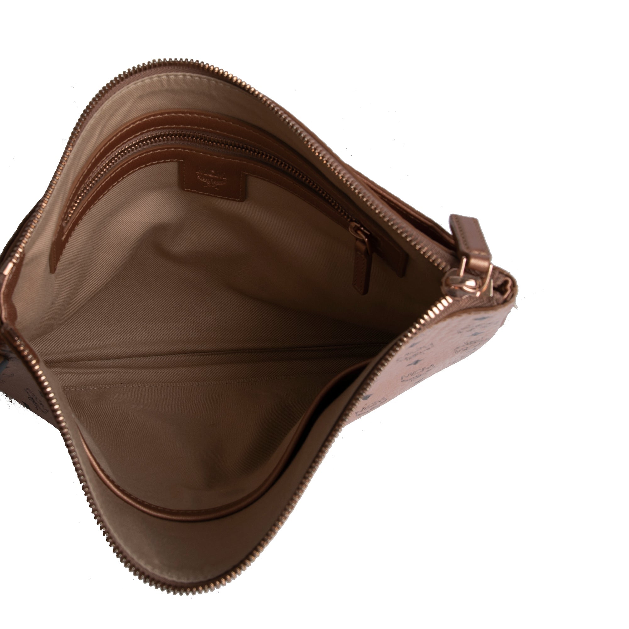 MCM Metallic Visetos Crossbody Pouch Bag