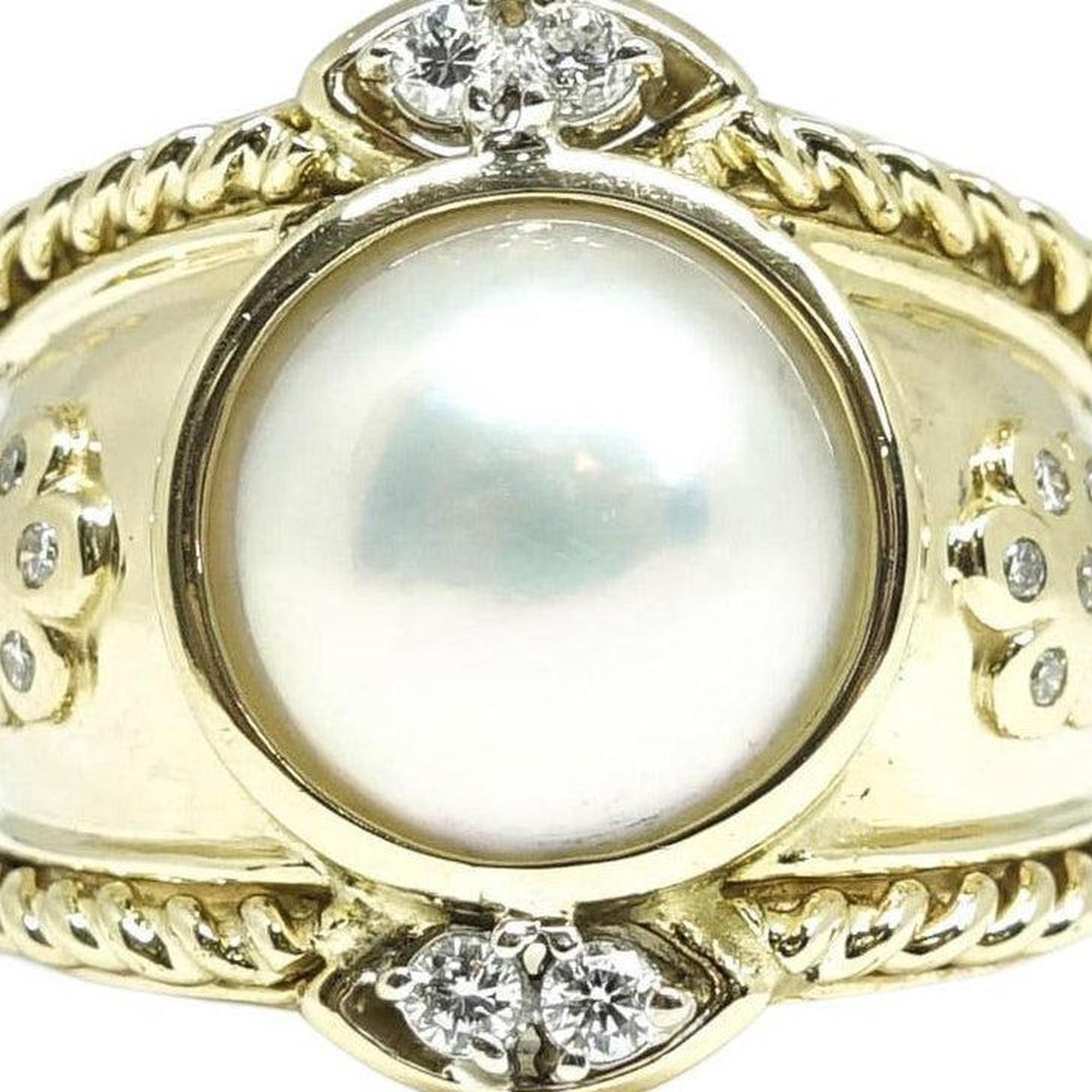 Mabe Pearl and Diamond Cocktail Ring