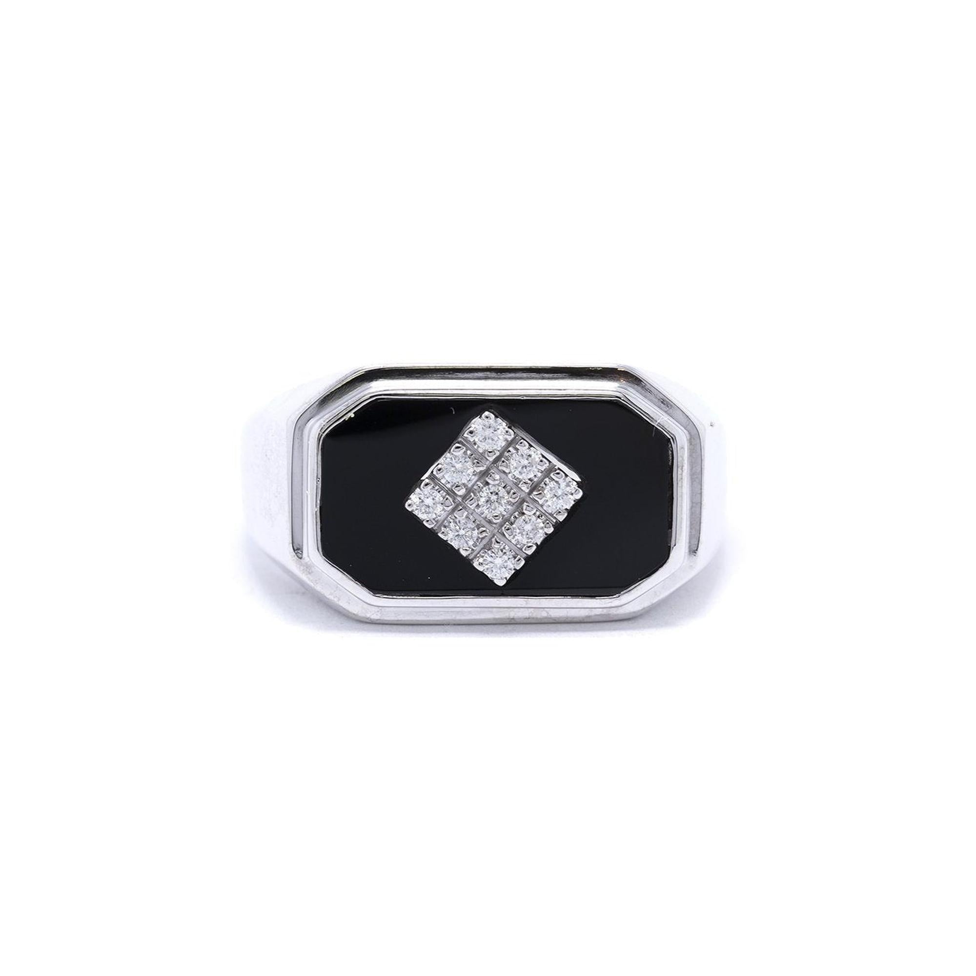 Men's Onyx & Diamond Ring