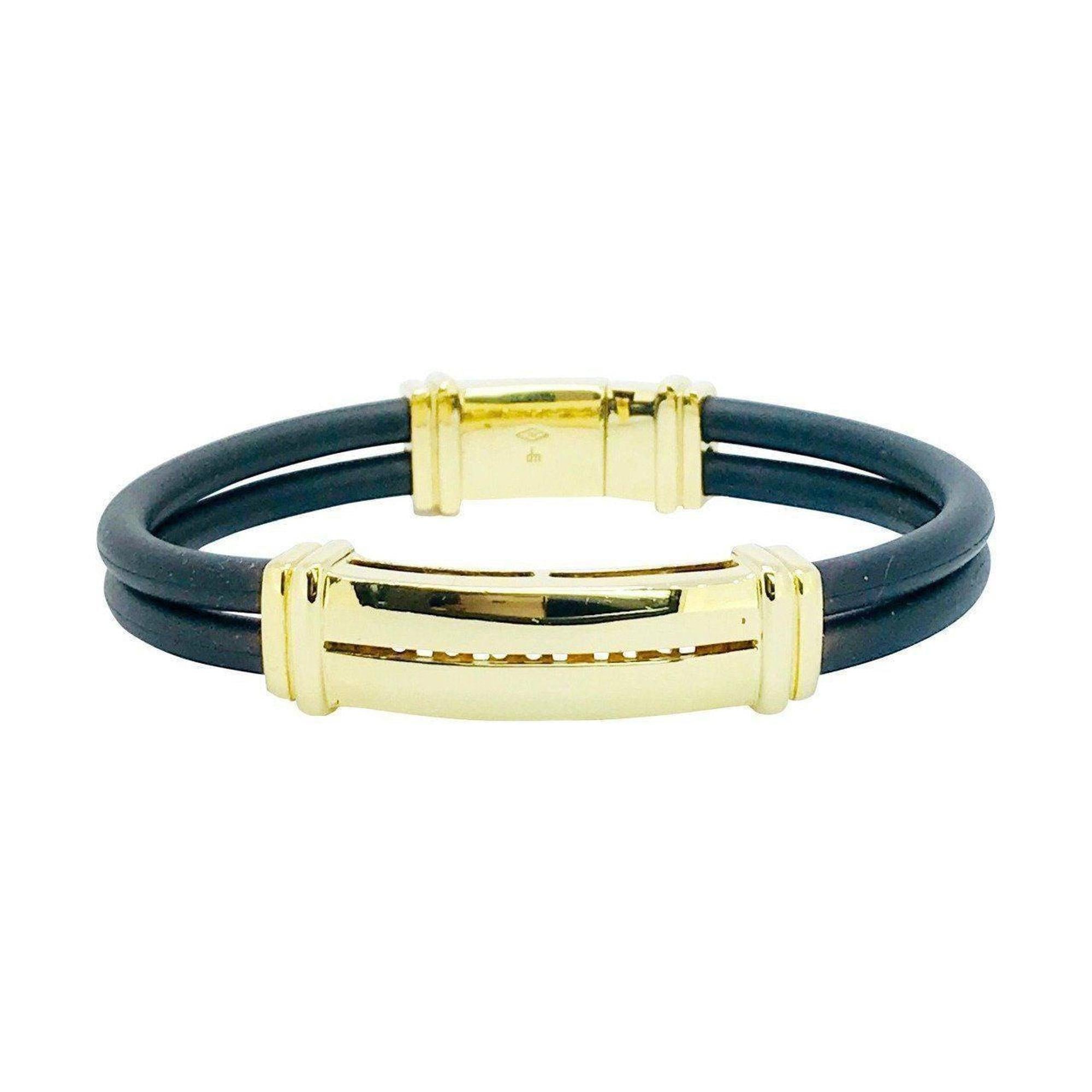 Men's Rubber and Gold Bracelet