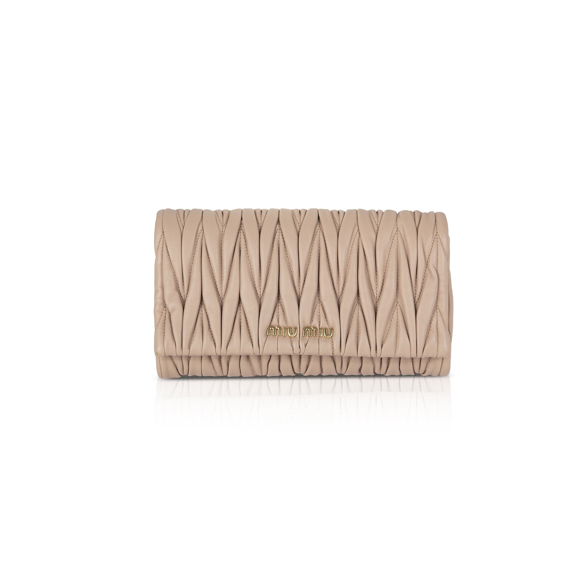 Miu Miu Matelasse Leather Clutch