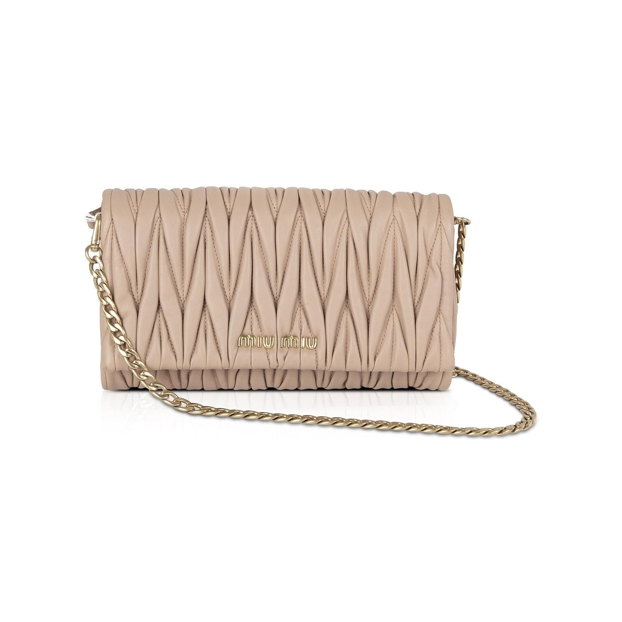 Miu Miu Matelasse Leather Clutch