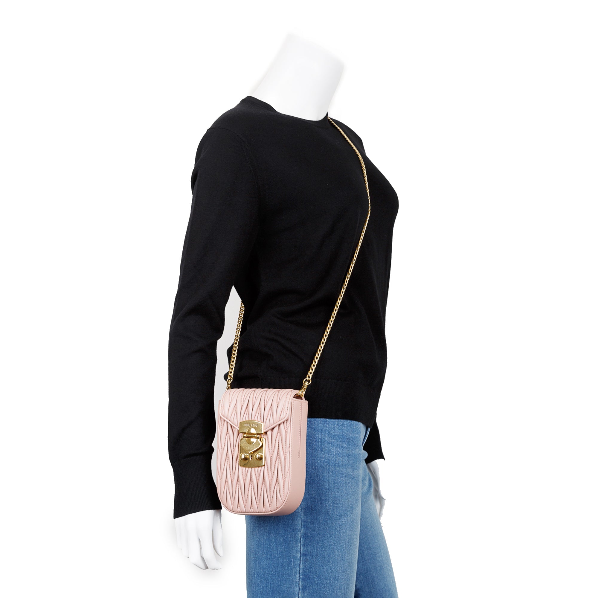 Miu Miu Matelasse Nappa Leather Chain Crossbody