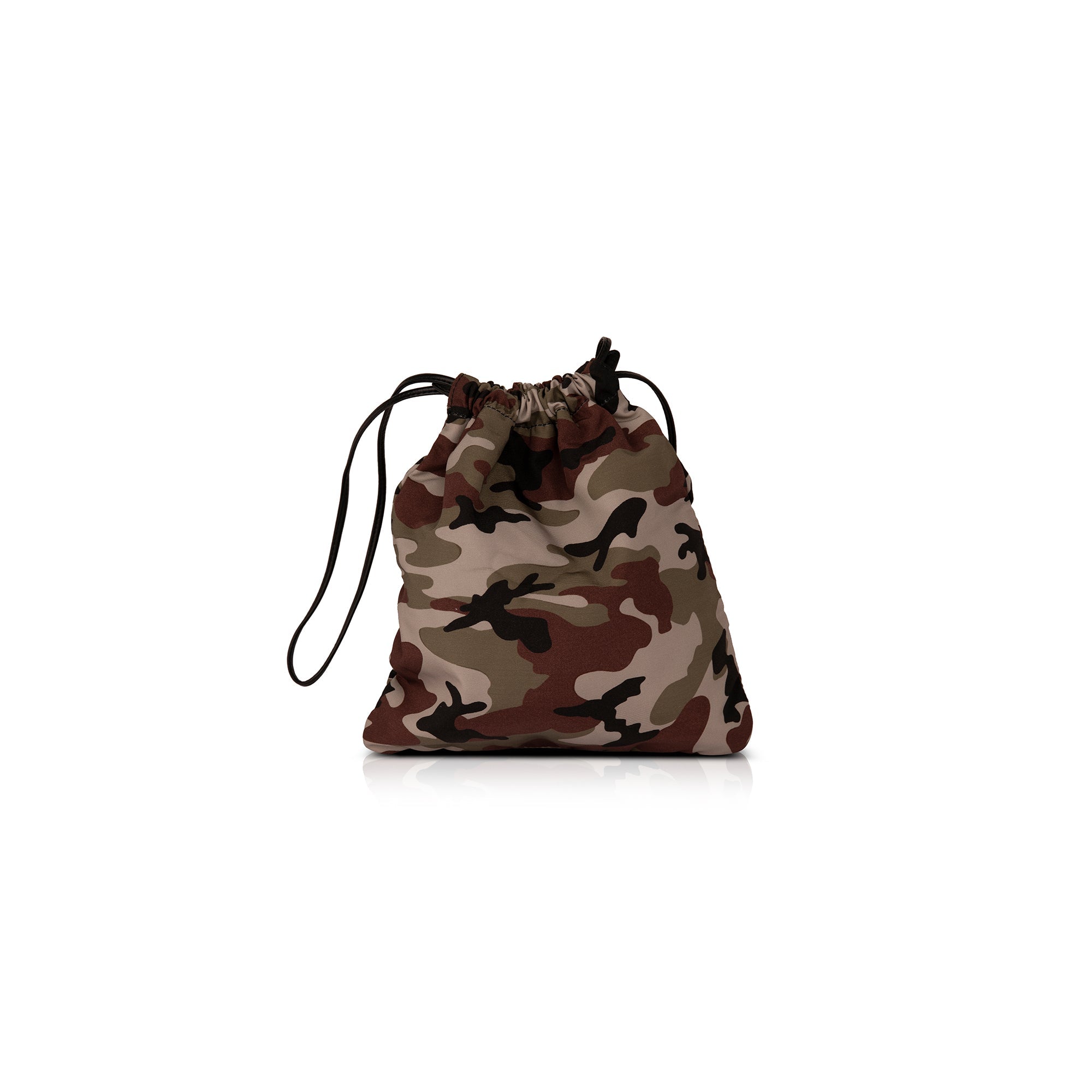 Miu Miu Printed Faille Drawstring Pouch w/ Authenticity Card & Tags
