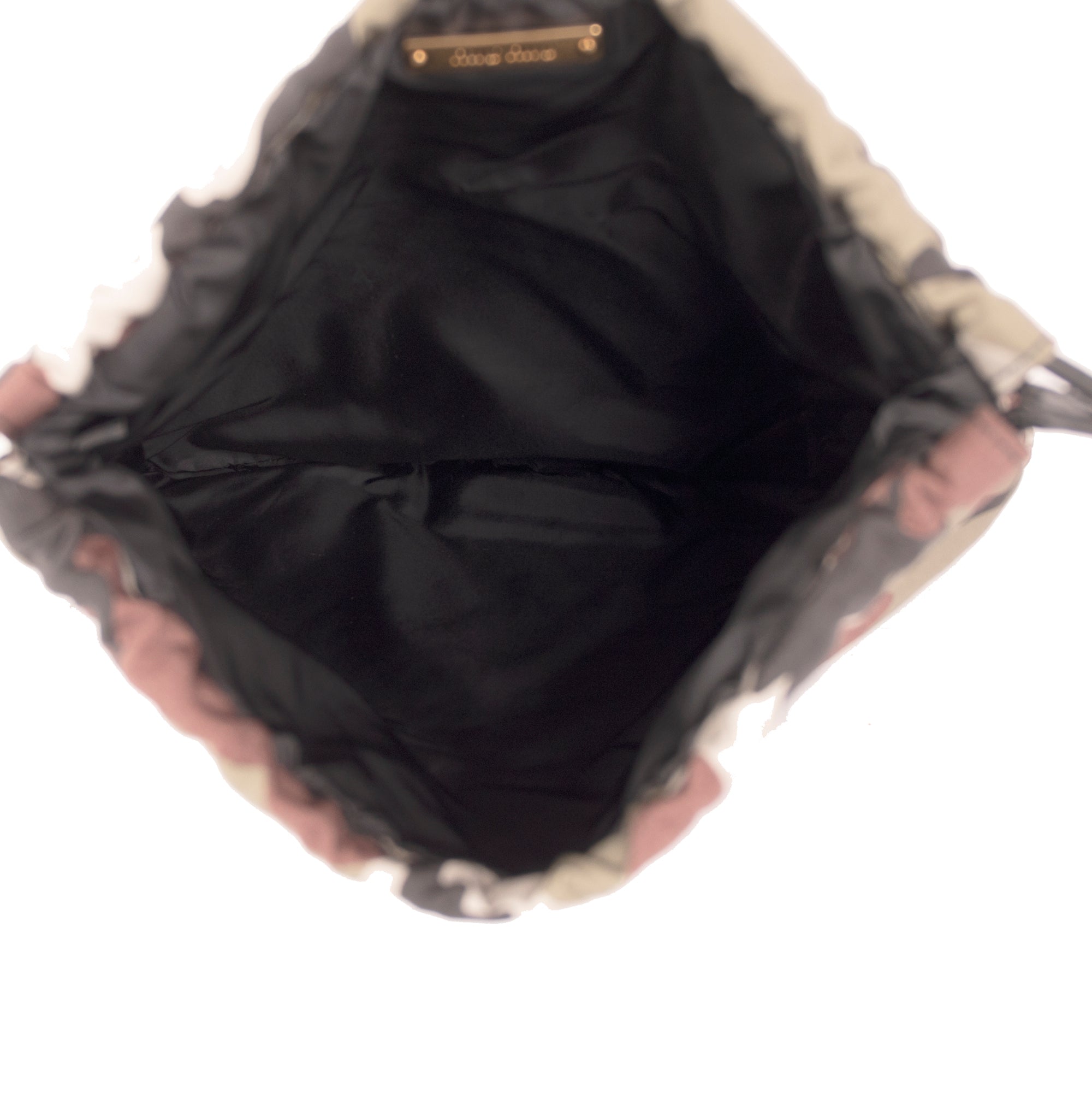 Miu Miu Printed Faille Drawstring Pouch w/ Authenticity Card & Tags